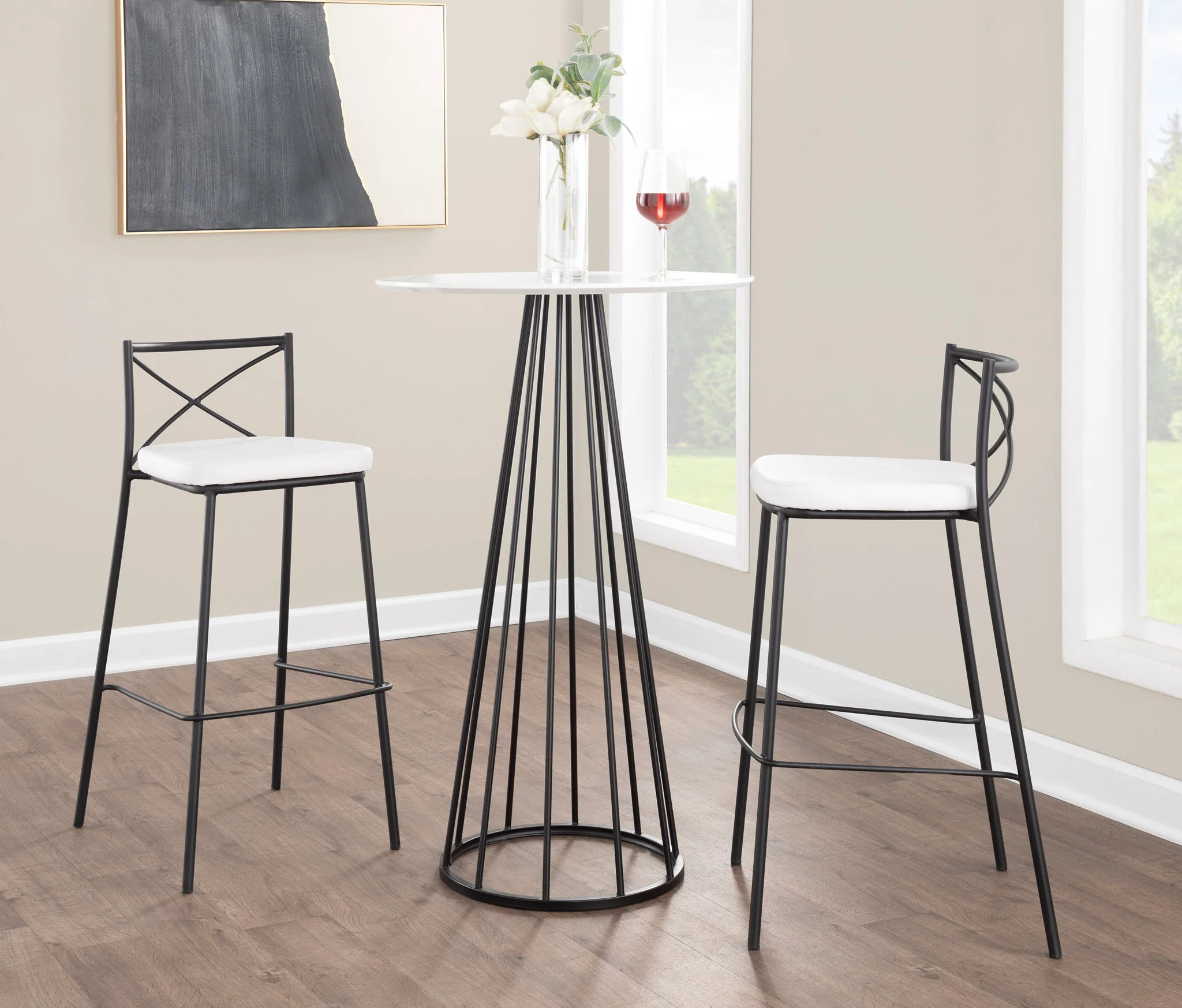 Modern Charlotte - Contemporary Fixed Height Barstool (Set of 2) - Image 2