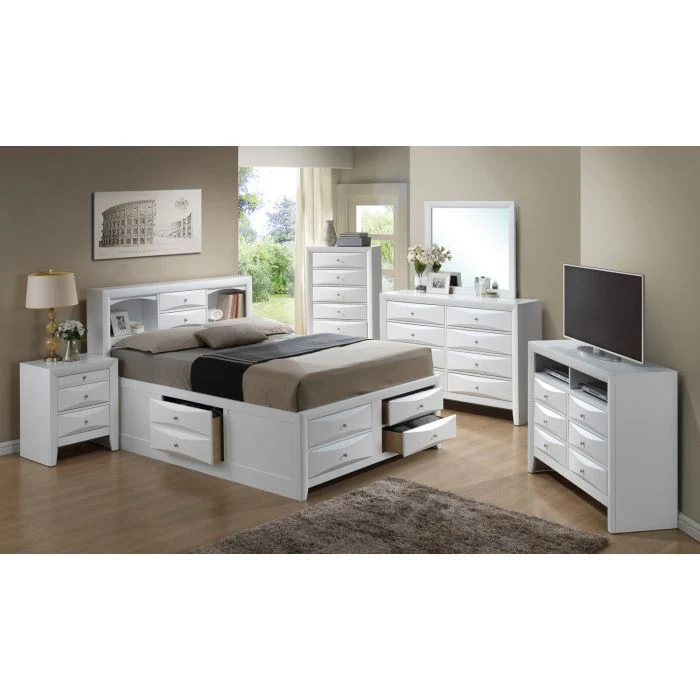 Modern Design Storage Bed With Bookcase Headboard - Image 26