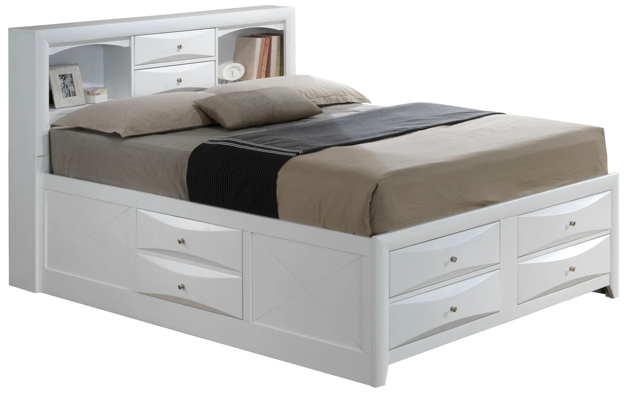 Modern Design Storage Bed With Bookcase Headboard - Image 6