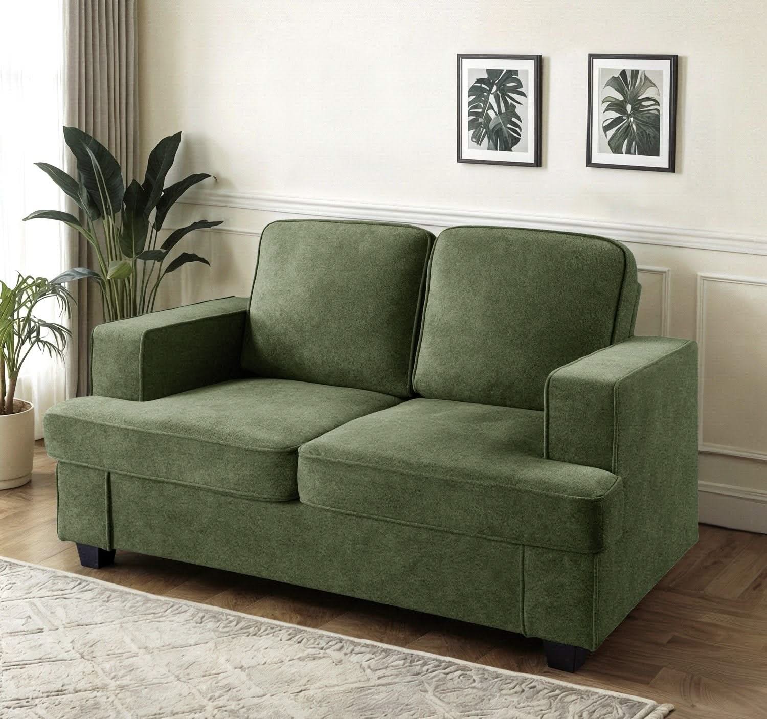 Modern Loveseat, Comfortable 2 Seater Couch With Deep Seating, Loose Back Cushions, Wide Arms - Image 11