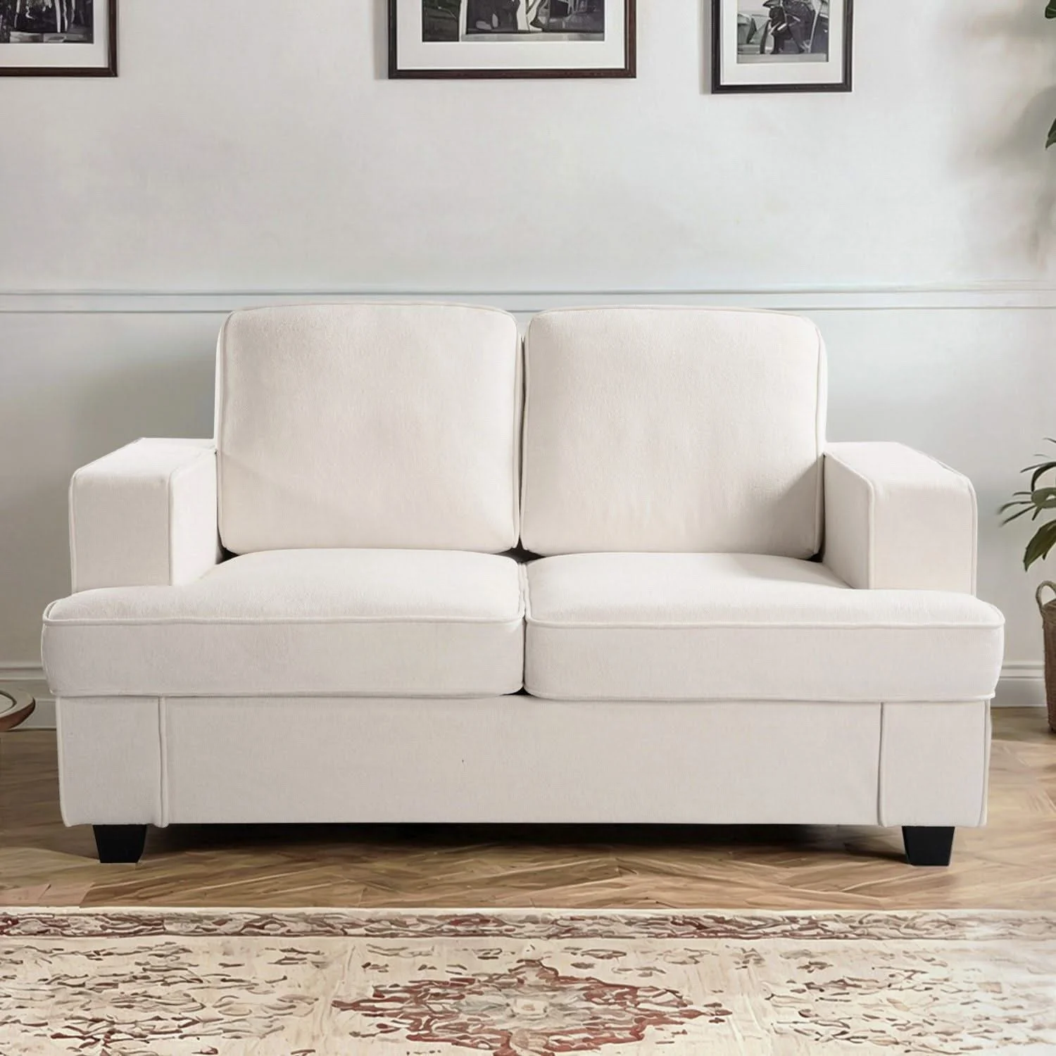 Modern Loveseat, Comfortable 2 Seater Couch With Deep Seating, Loose Back Cushions, Wide Arms - Image 15