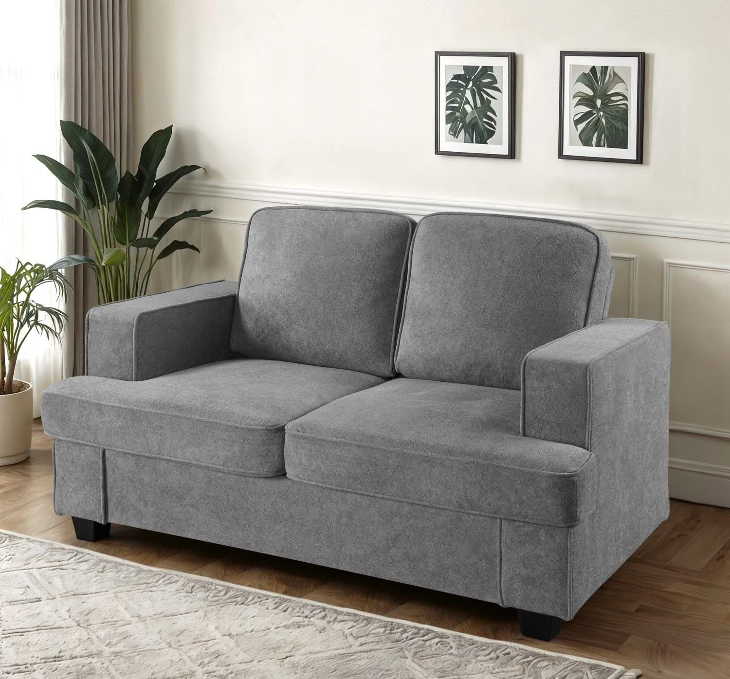 Modern Loveseat, Comfortable 2 Seater Couch With Deep Seating, Loose Back Cushions, Wide Arms - Image 17