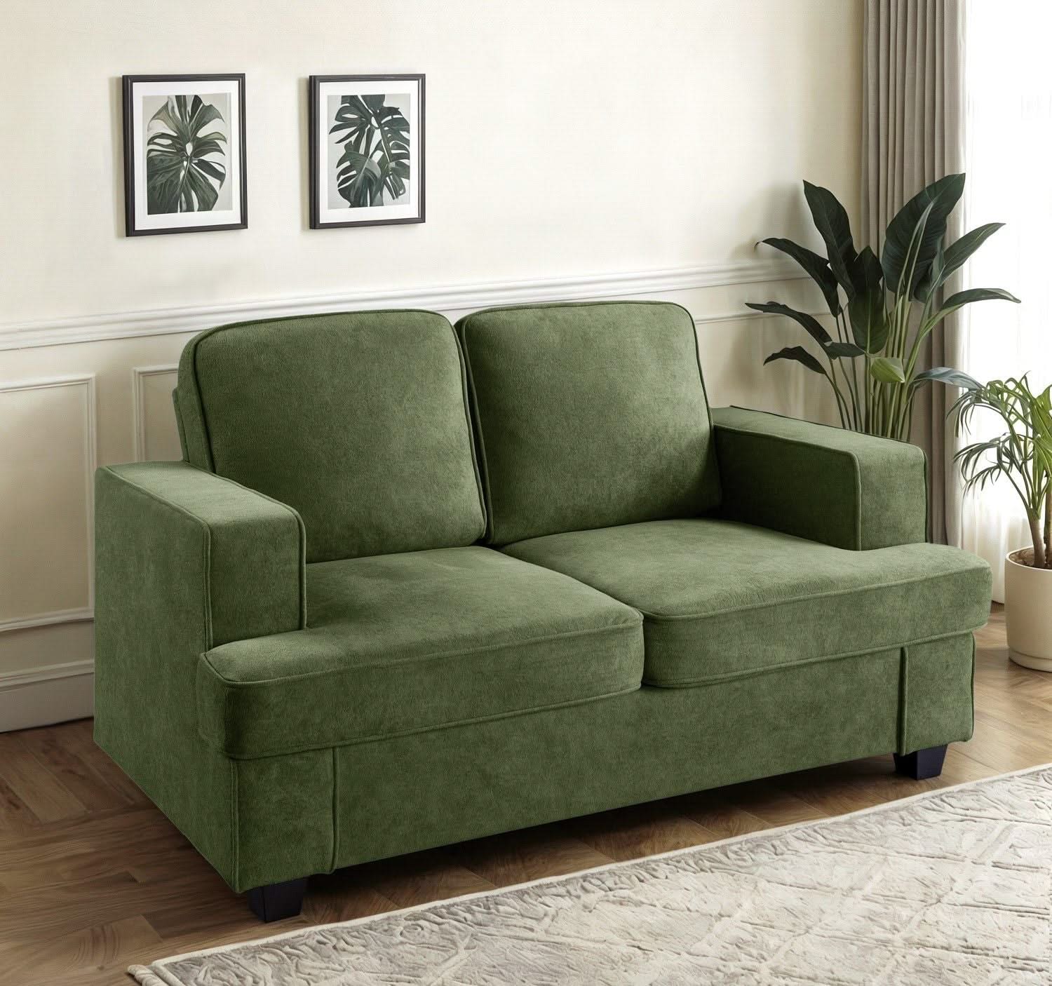 Modern Loveseat, Comfortable 2 Seater Couch With Deep Seating, Loose Back Cushions, Wide Arms - Image 5
