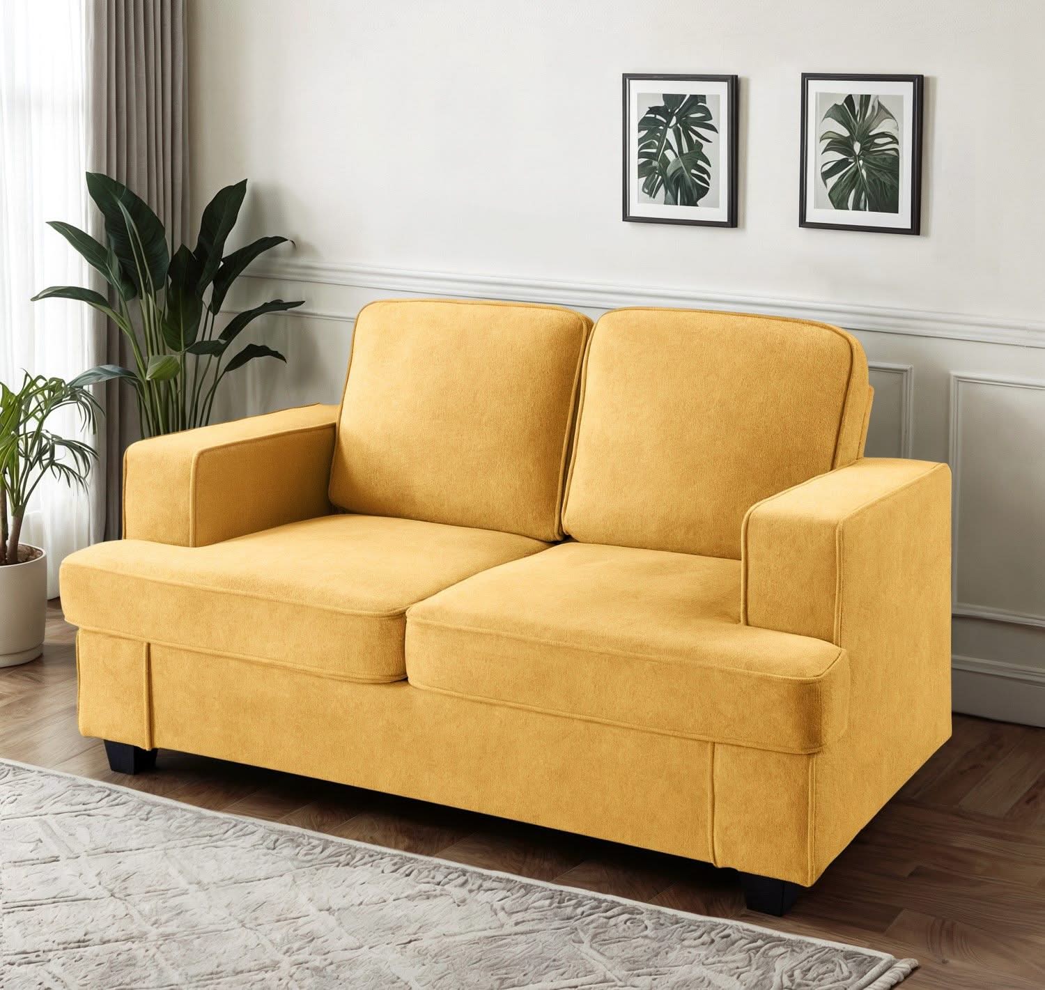 Modern Loveseat, Comfortable 2 Seater Couch With Deep Seating, Loose Back Cushions, Wide Arms - Image 7