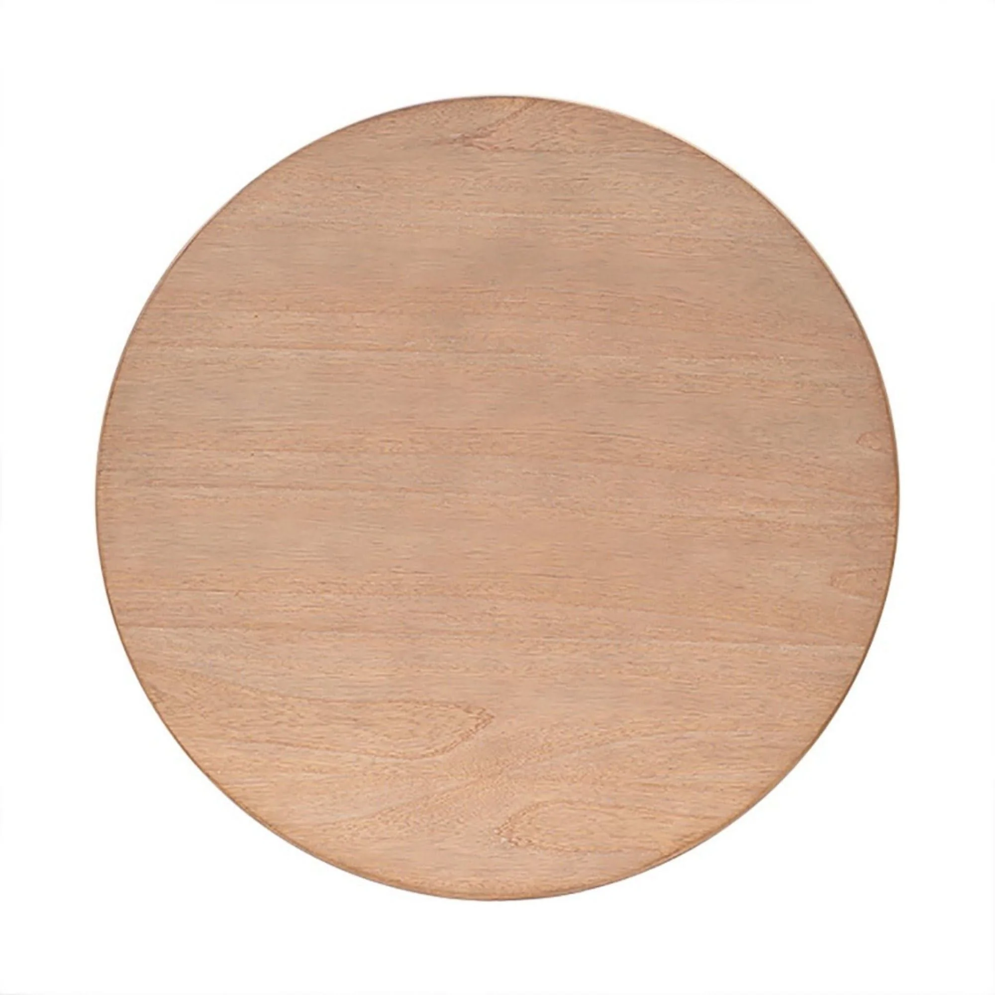 Minimalist Round Coffee Table With Shelf Storage - Natural - Image 4