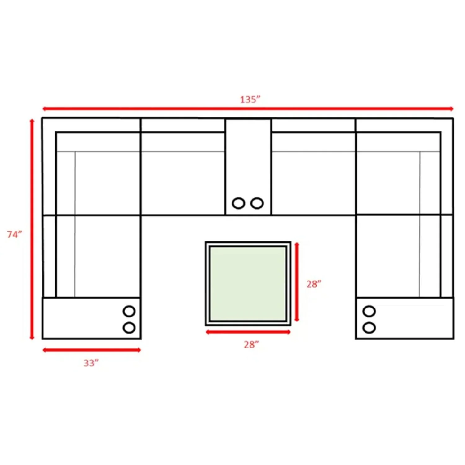 Modern Patio Rattan Sectional Set With Cushions - Image 33