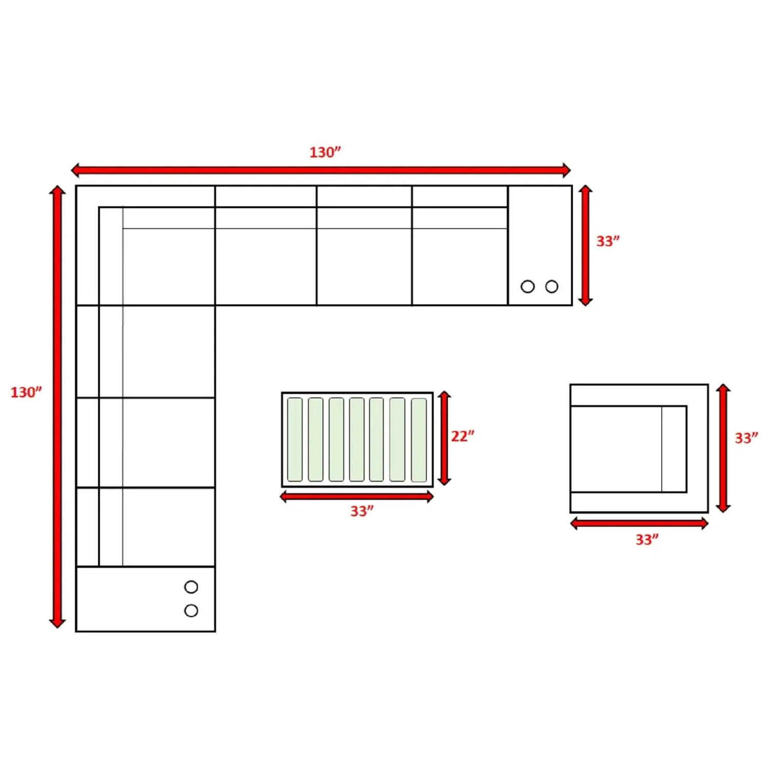 Modern Patio Rattan Sectional Set With Cushions - Image 39