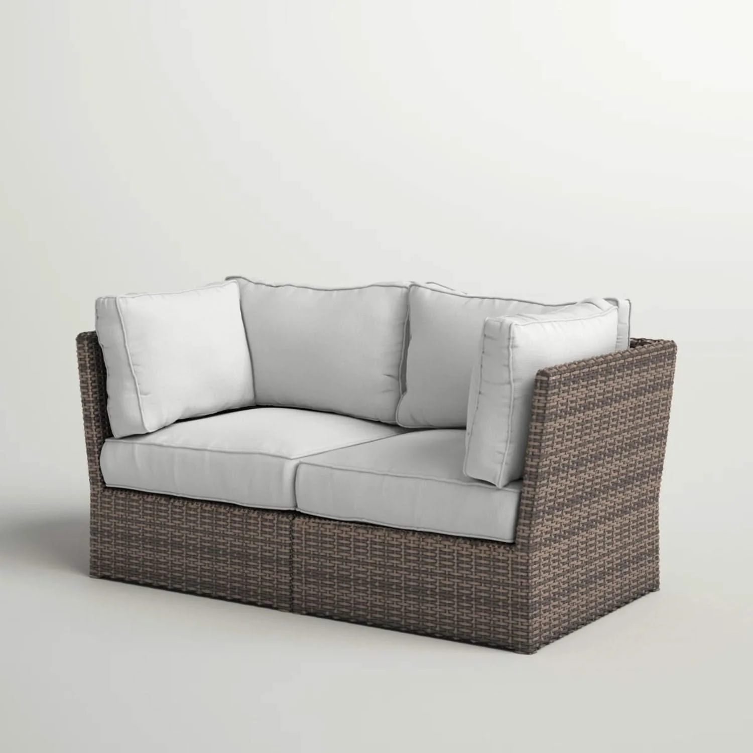 Modern Patio Wicker Loveseat With Cushions - Image 8