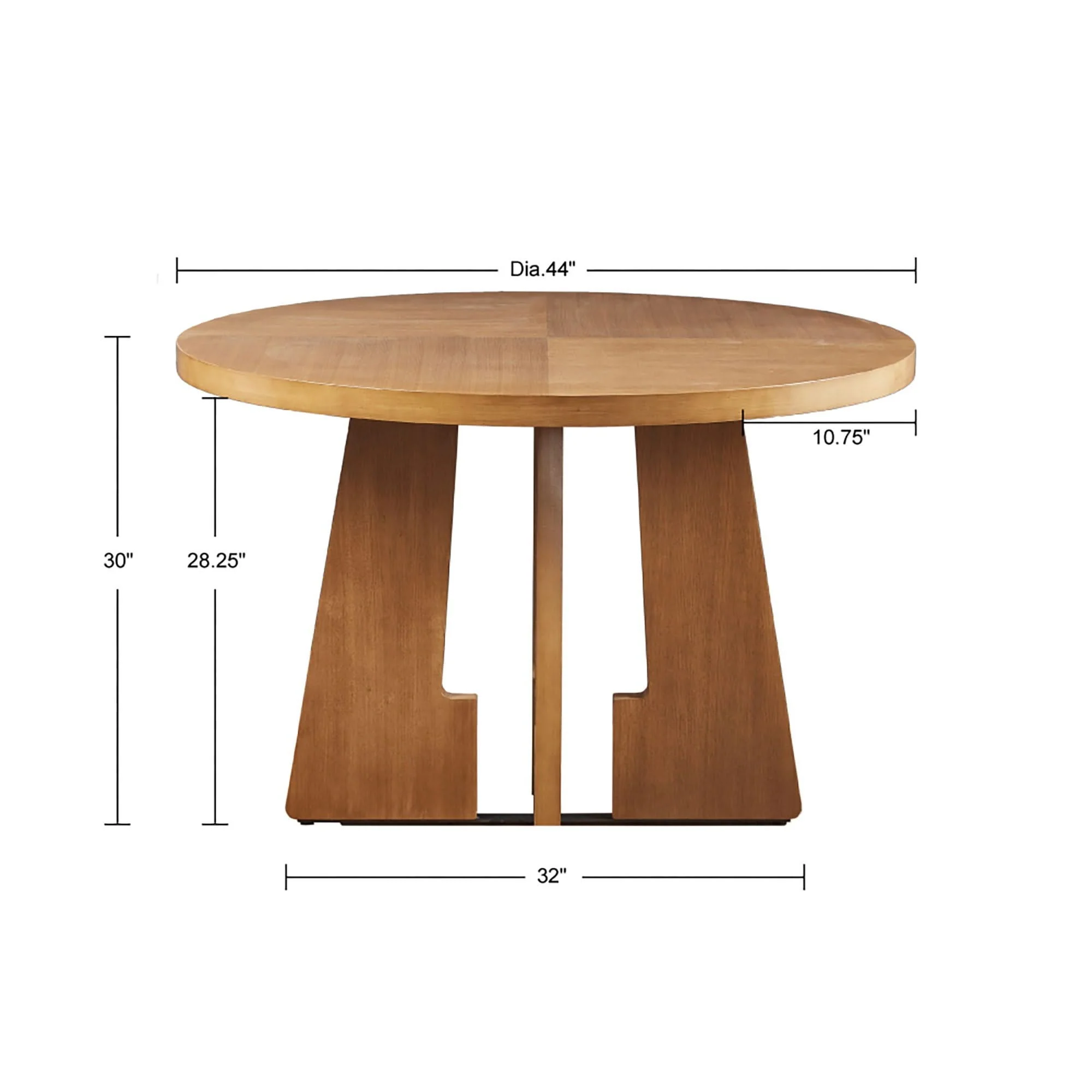 Round Dining Table With Pecan Wood Veneer - Walnut - Image 4