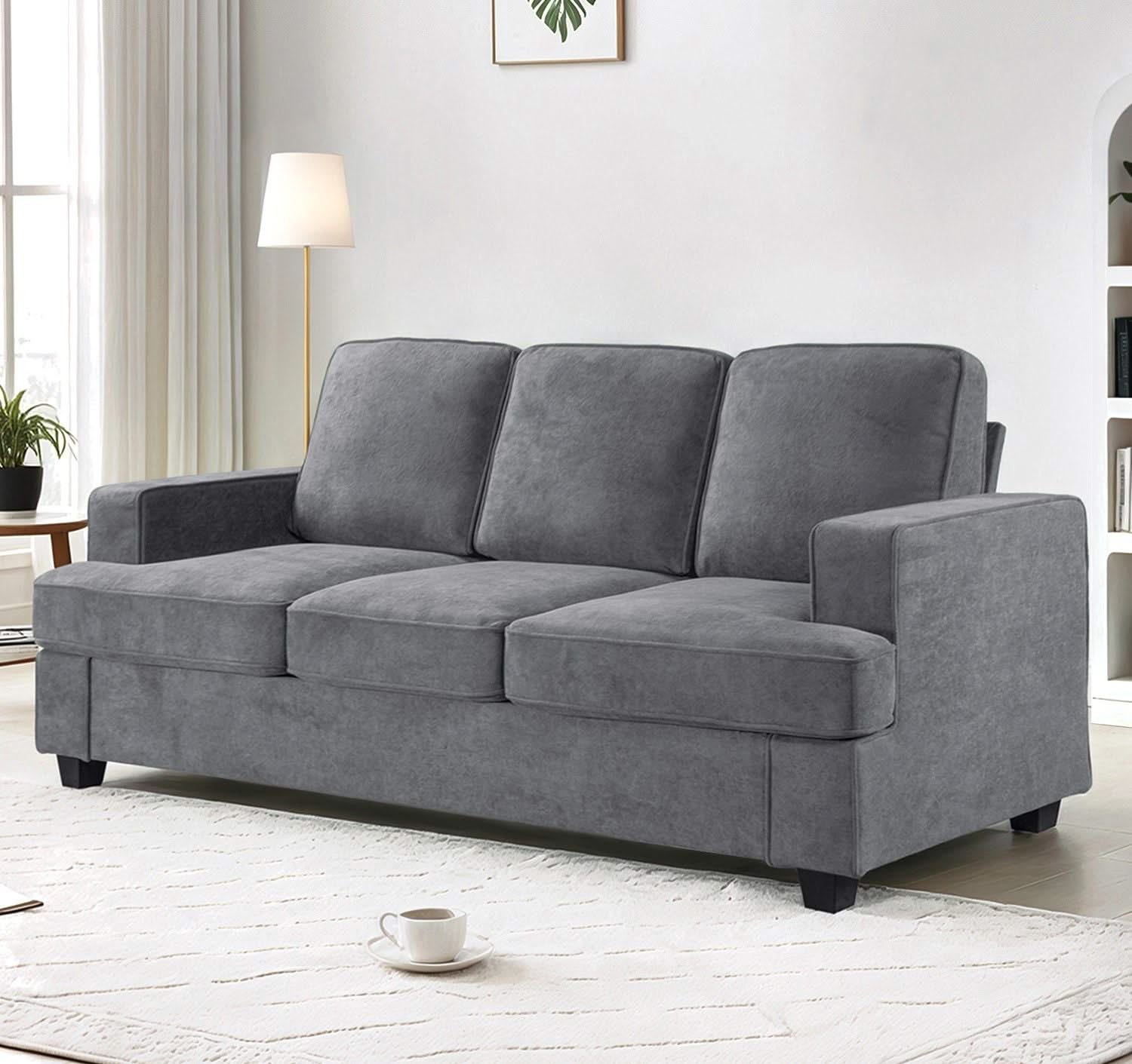 Modern Sofa, Comfortable 3 Seater Couch With Deep Seating, Loose Back Cushions, Wide Arms - Image 15