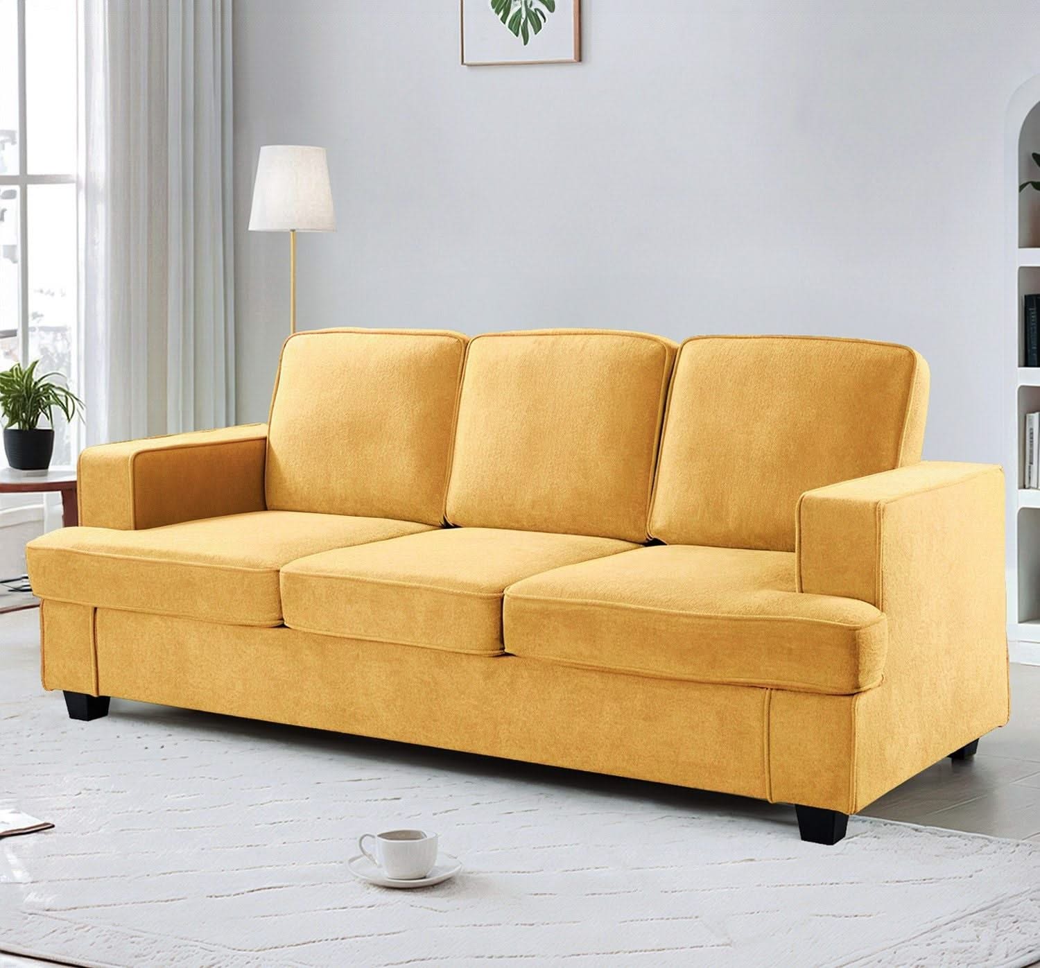 Modern Sofa, Comfortable 3 Seater Couch With Deep Seating, Loose Back Cushions, Wide Arms - Image 18
