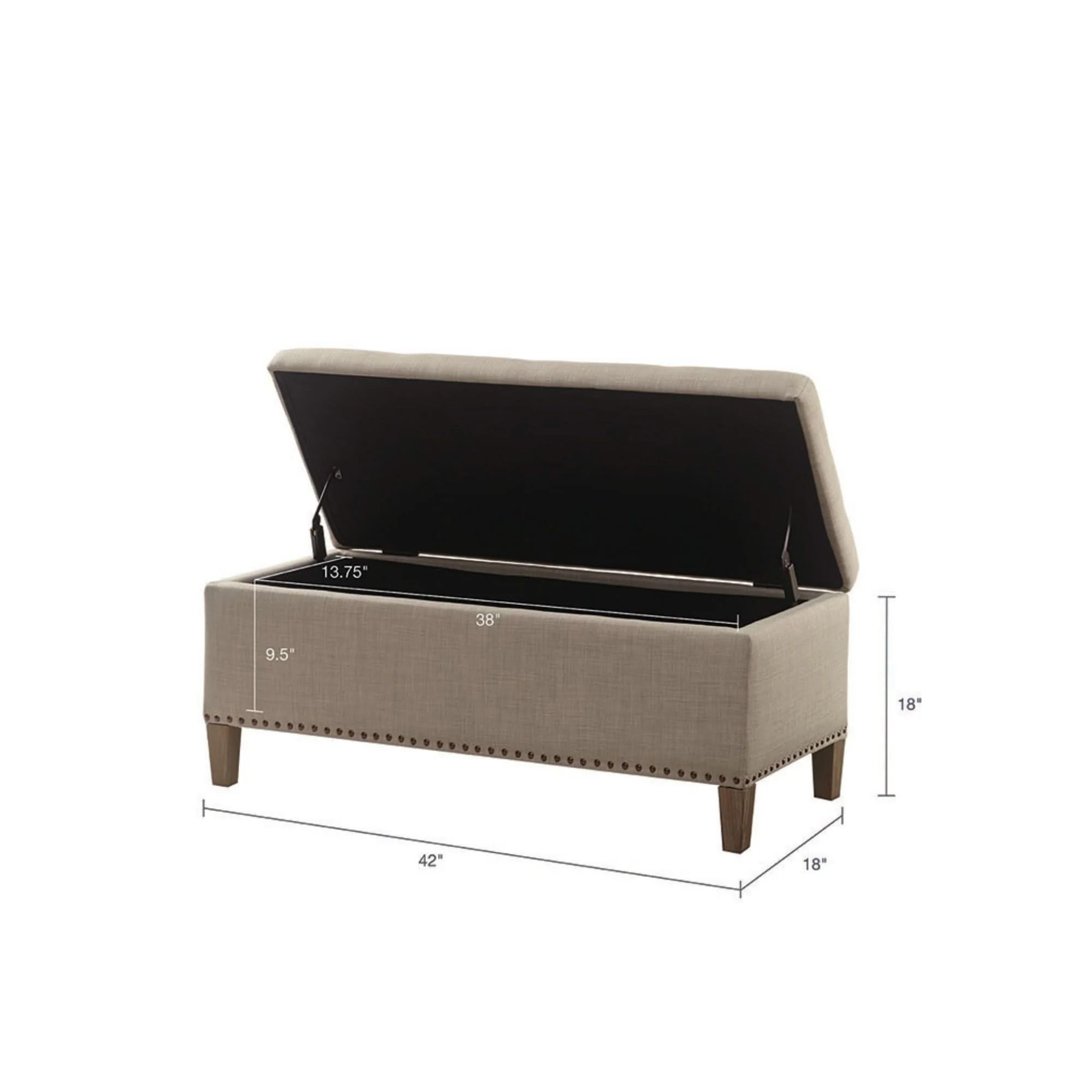 Modern Tufted Top Soft Close Storage Bench - Image 2