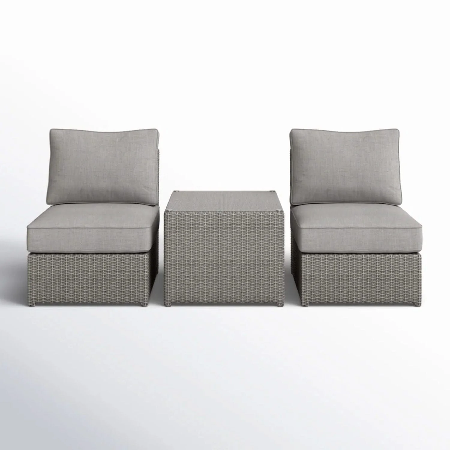 Modern Wicker Outdoor Seating Set With Cushions - Image 2