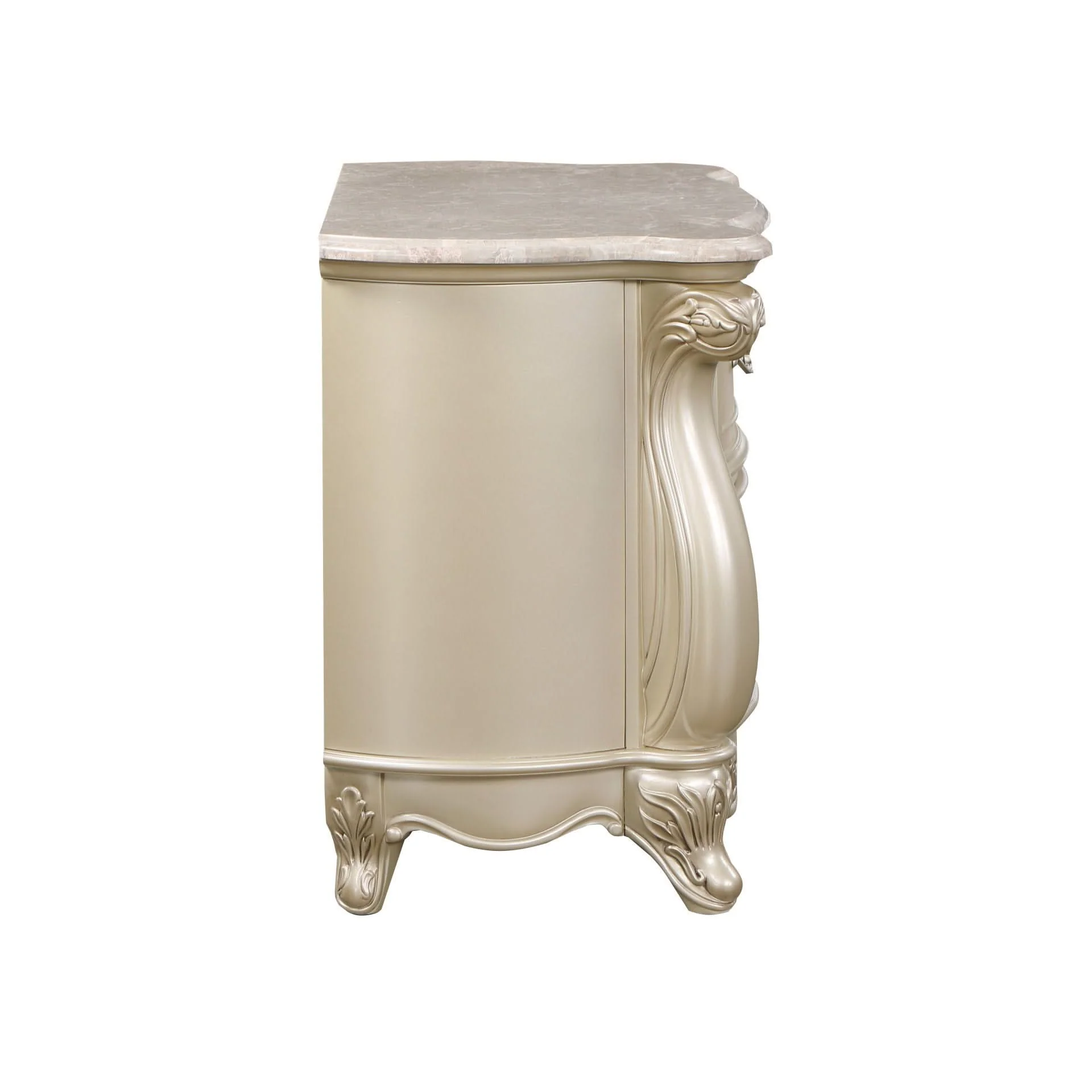 Monique - Nightstand With Marble Top - Champagne - Image 2