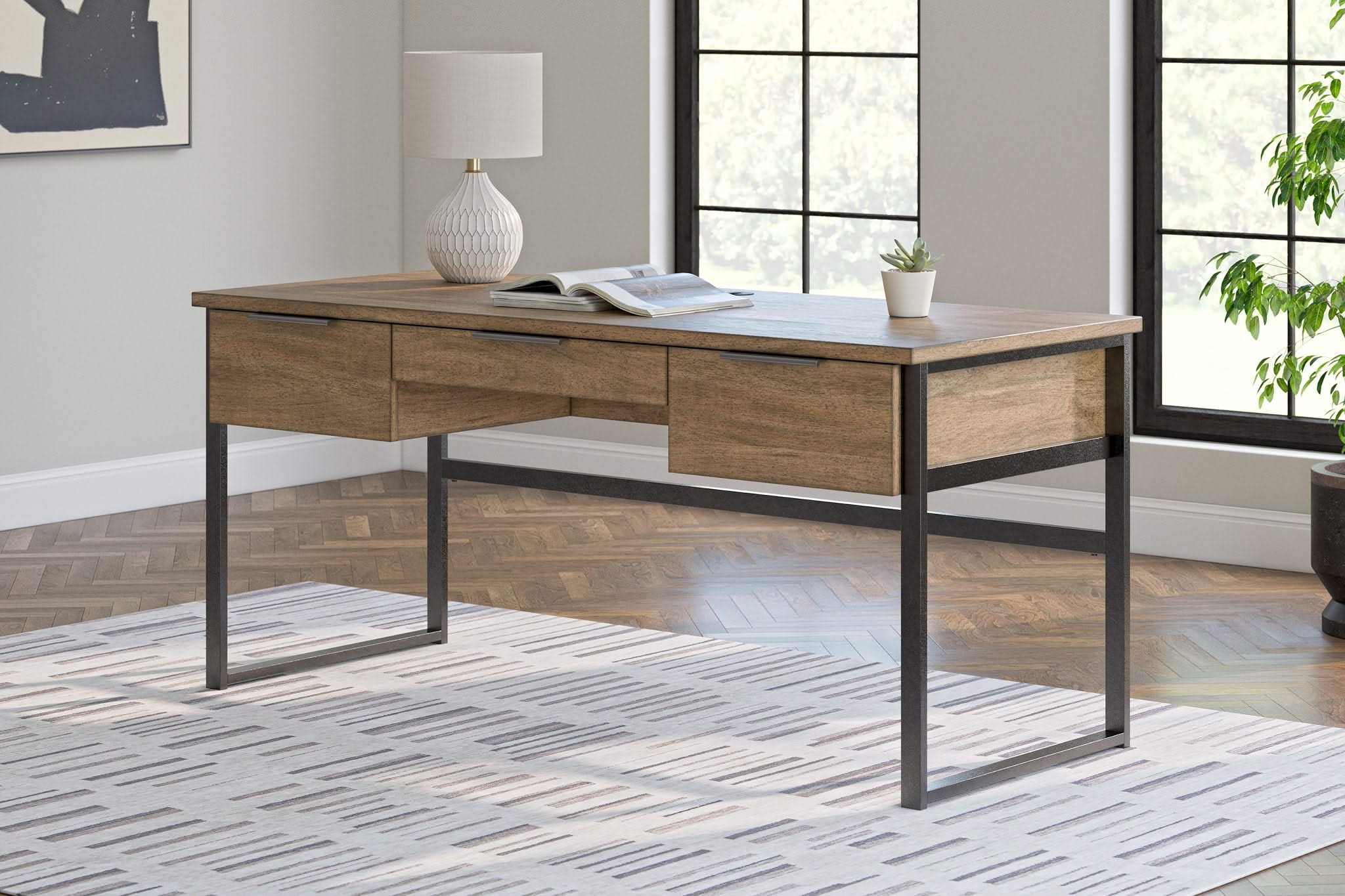 Montia - Home Office Desk - Light Brown - Image 3