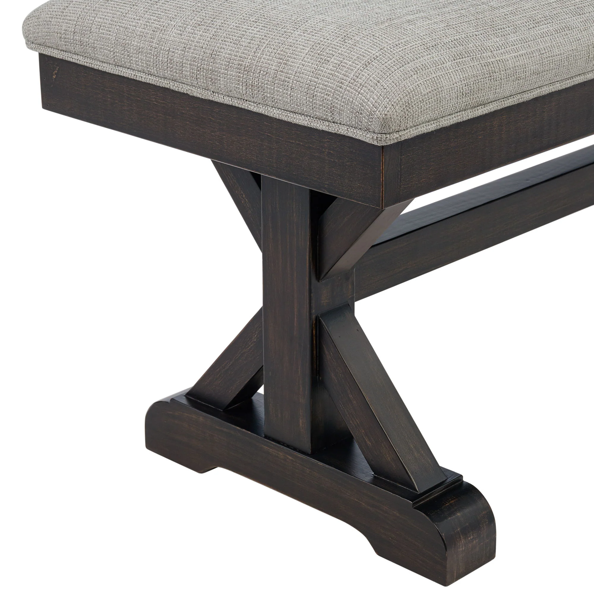 Montrose - Fabric Dining Bench - Espresso / Light Gray - Image 3