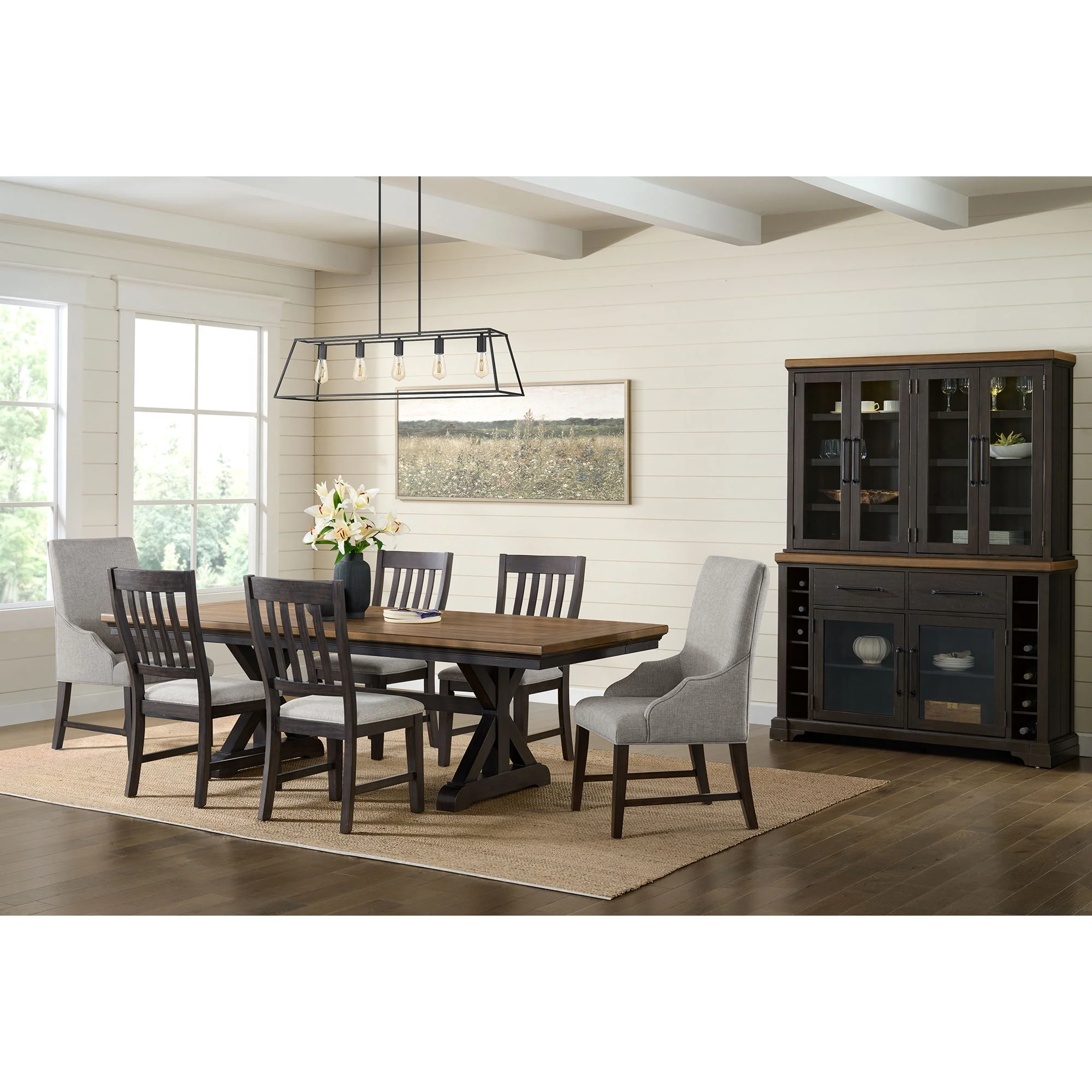 Montrose - Fabric Dining Host Chair (Set of 2) - Espresso / Light Gray - Image 4