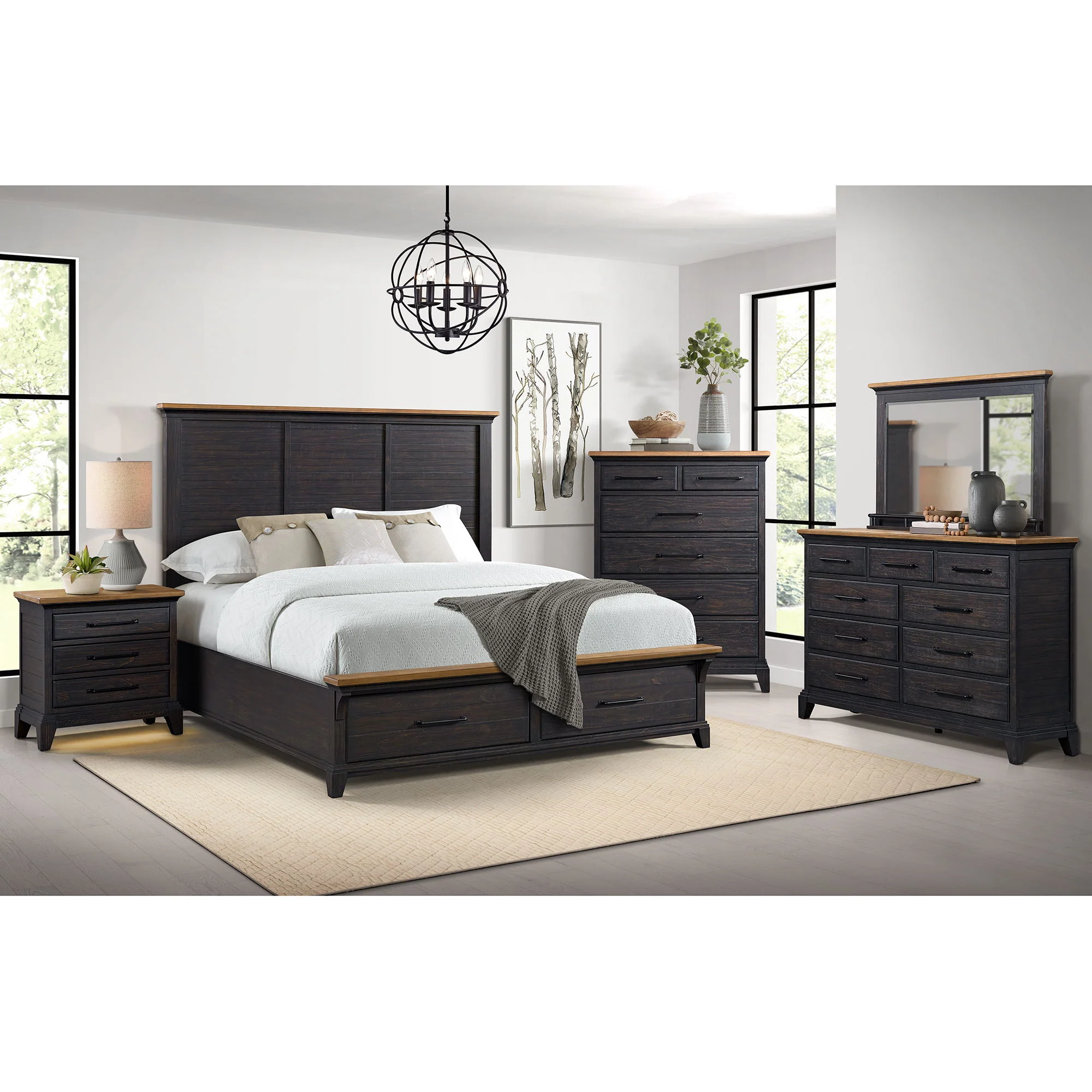 Montrose - Nightstand With Charger & Sensor Light - Espresso & Brown - Image 2