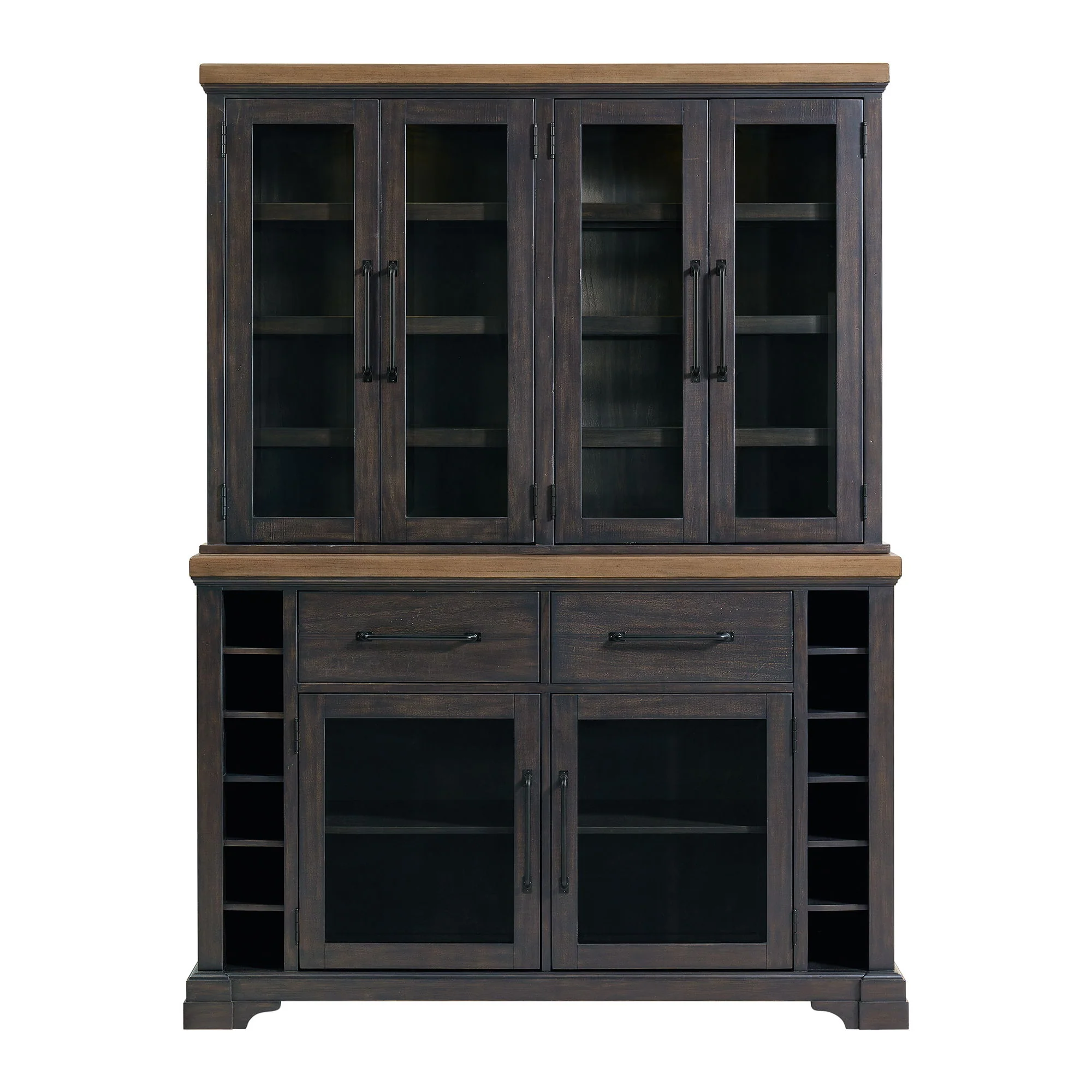 Montrose - Server And Hutch With LED Light - Espresso And Brown - Image 2