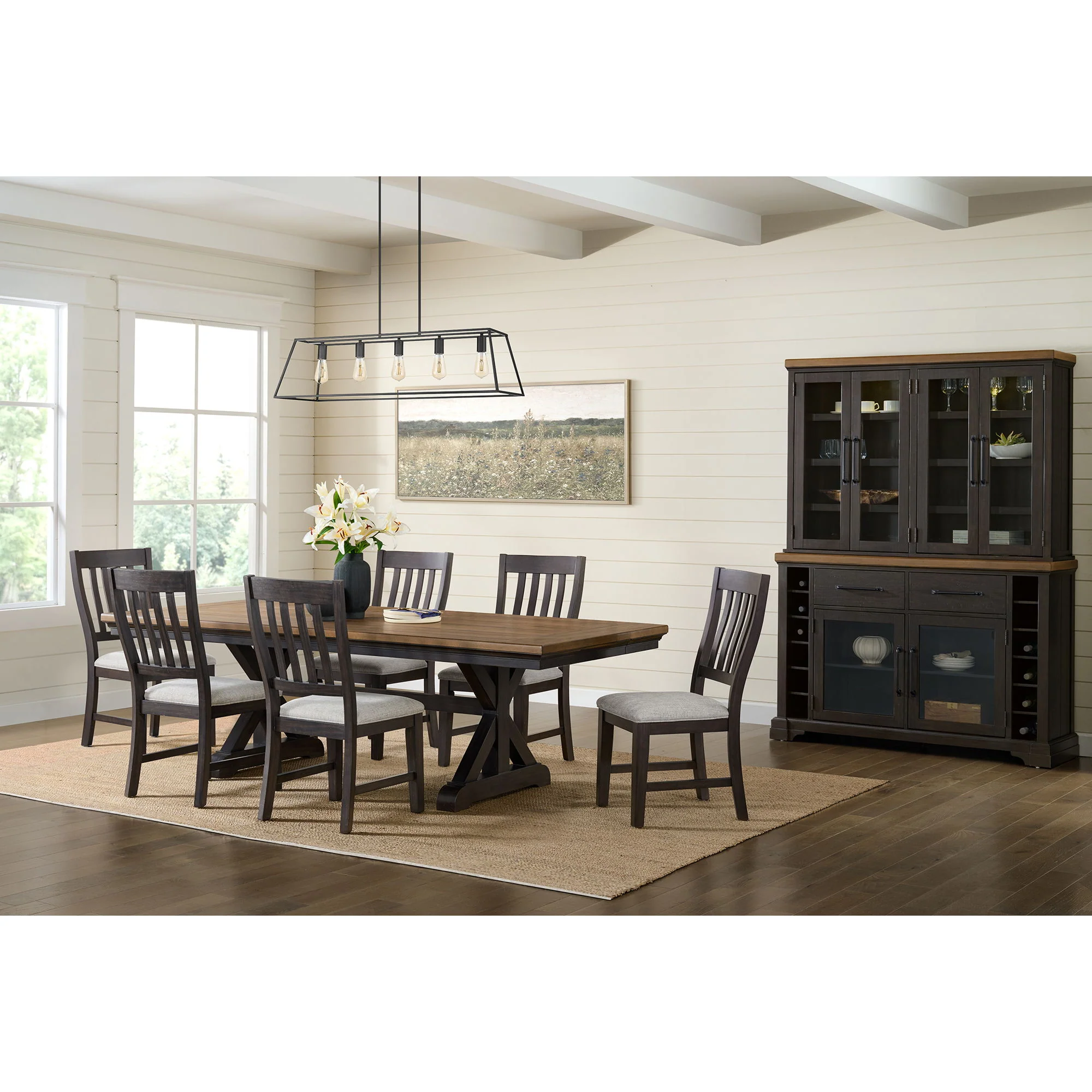Montrose - Server And Hutch With LED Light - Espresso And Brown - Image 3