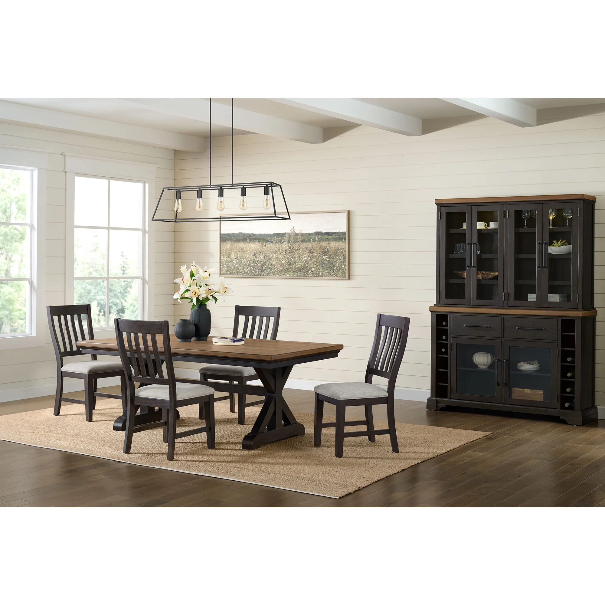 Montrose - Server And Hutch With LED Light - Espresso And Brown - Image 4