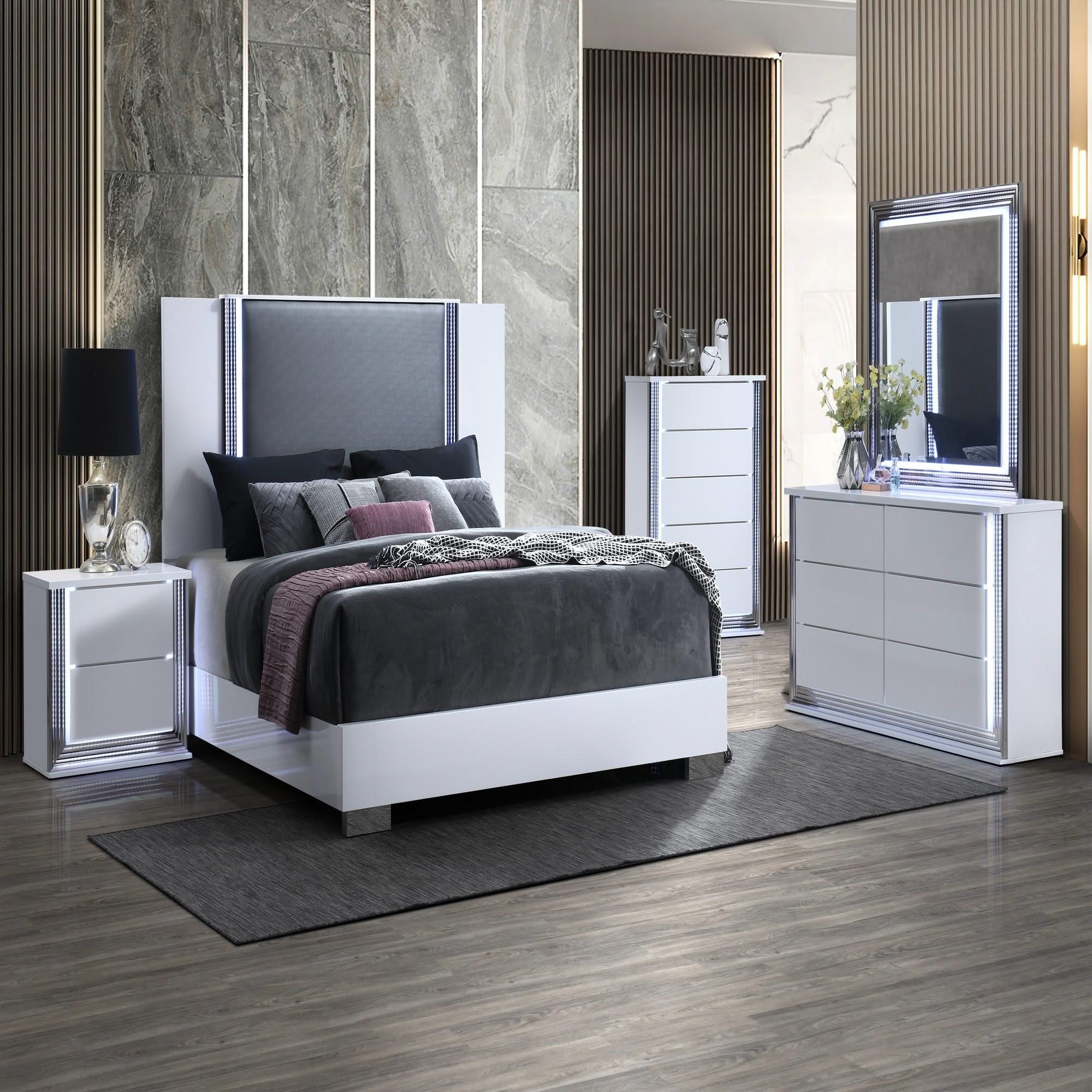 Moon - 5 Pieces Bedroom Set With LED Accent - Image 3