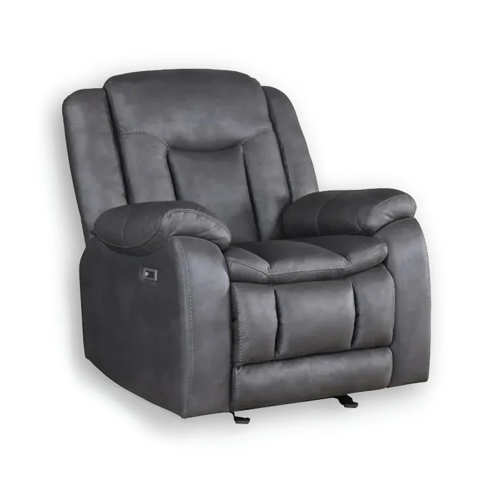 Morello Gray Reclining Glider Recliner with Plush Cushioning - Image 4