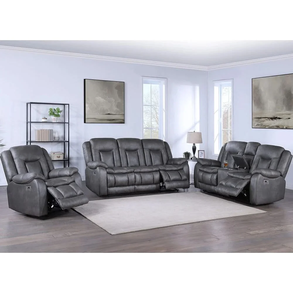 Morello Gray Reclining Glider Recliner with Plush Cushioning - Image 8