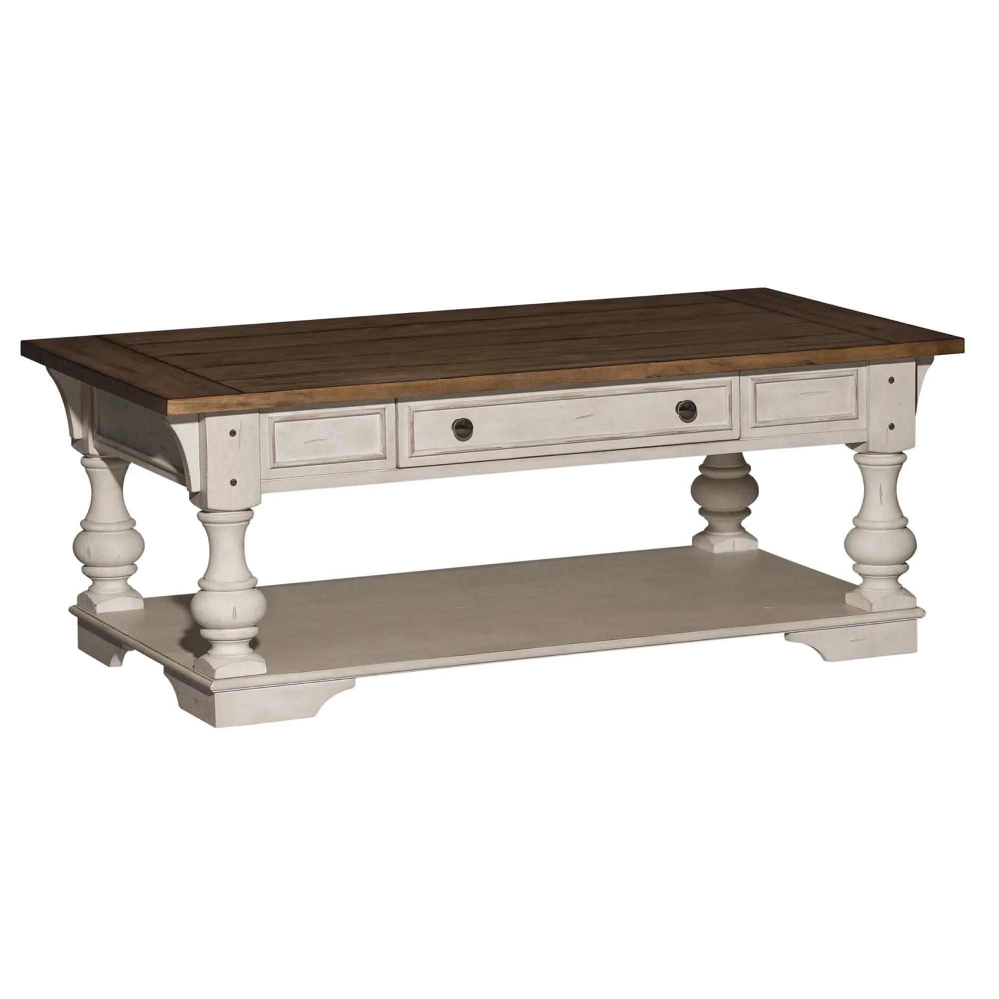 Morgan Creek - Cocktail Table - Antique White / Wirebrushed Tobacco Accents - Image 2
