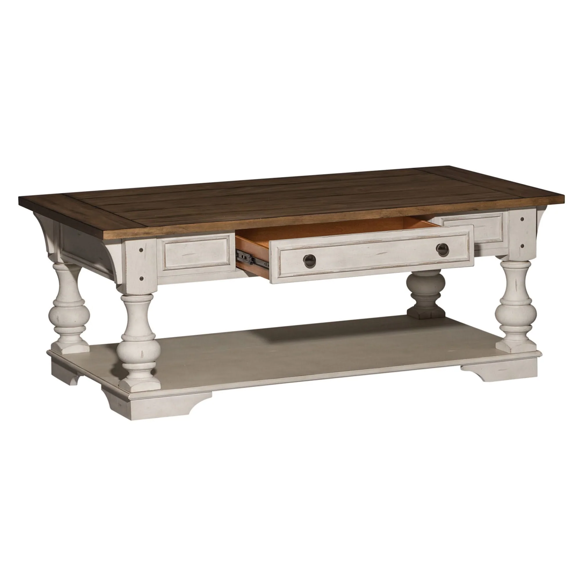 Morgan Creek - Cocktail Table - Antique White / Wirebrushed Tobacco Accents - Image 4