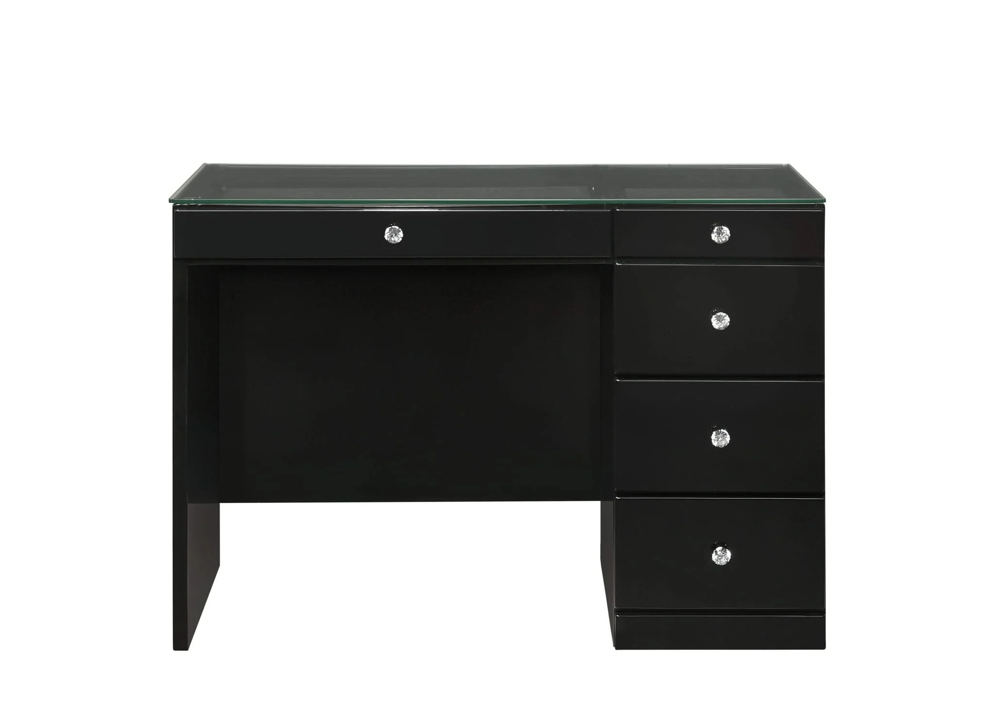 Morgan - Vanity Desk With Glass Top - Black - Image 3