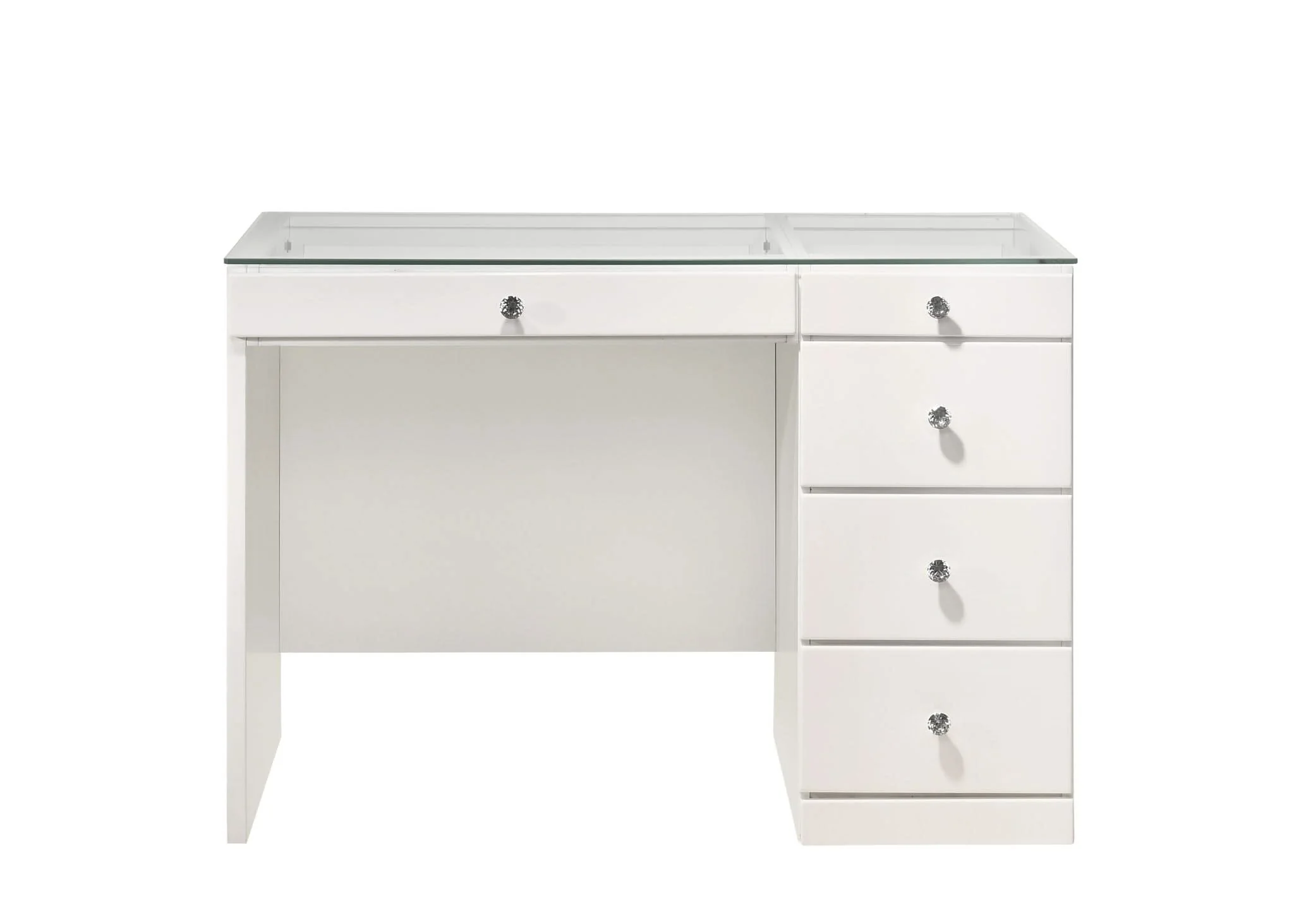 Morgan - Vanity Desk With Glass Top - White - Image 4