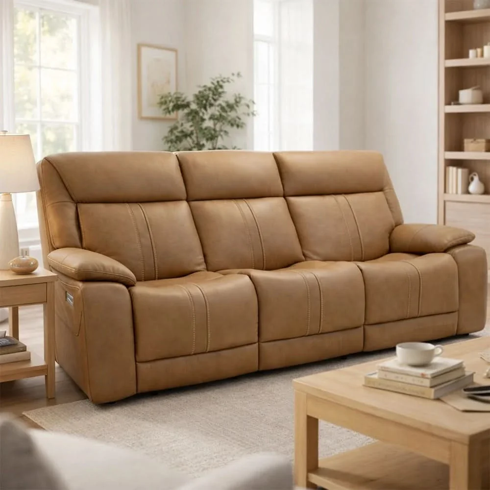 Moto Motion Kona Butternut Triple Power Reclining Living Room Set with Immersive Sound, Heat and Massage - Image 2