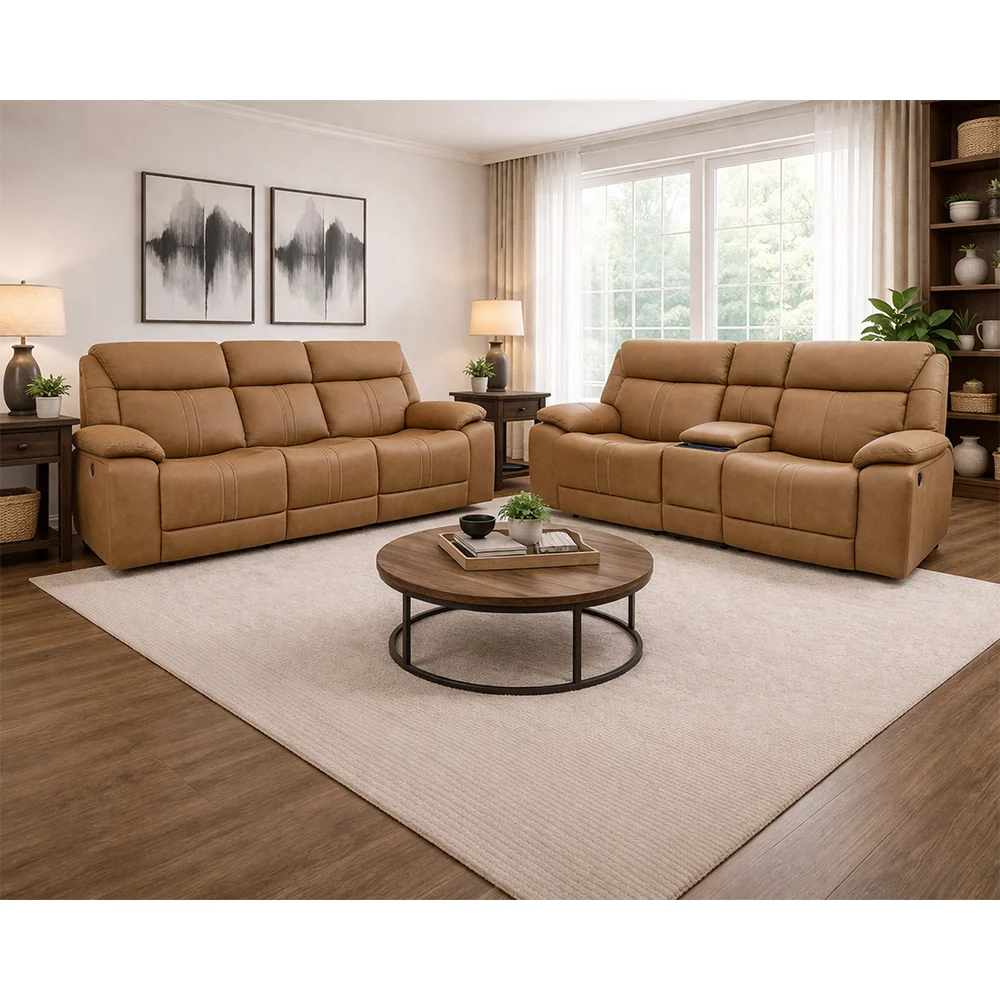 Moto Motion Kona Butternut Triple Power Reclining Loveseat with Zero Gravity, Heat and Immersive Sound - Image 4