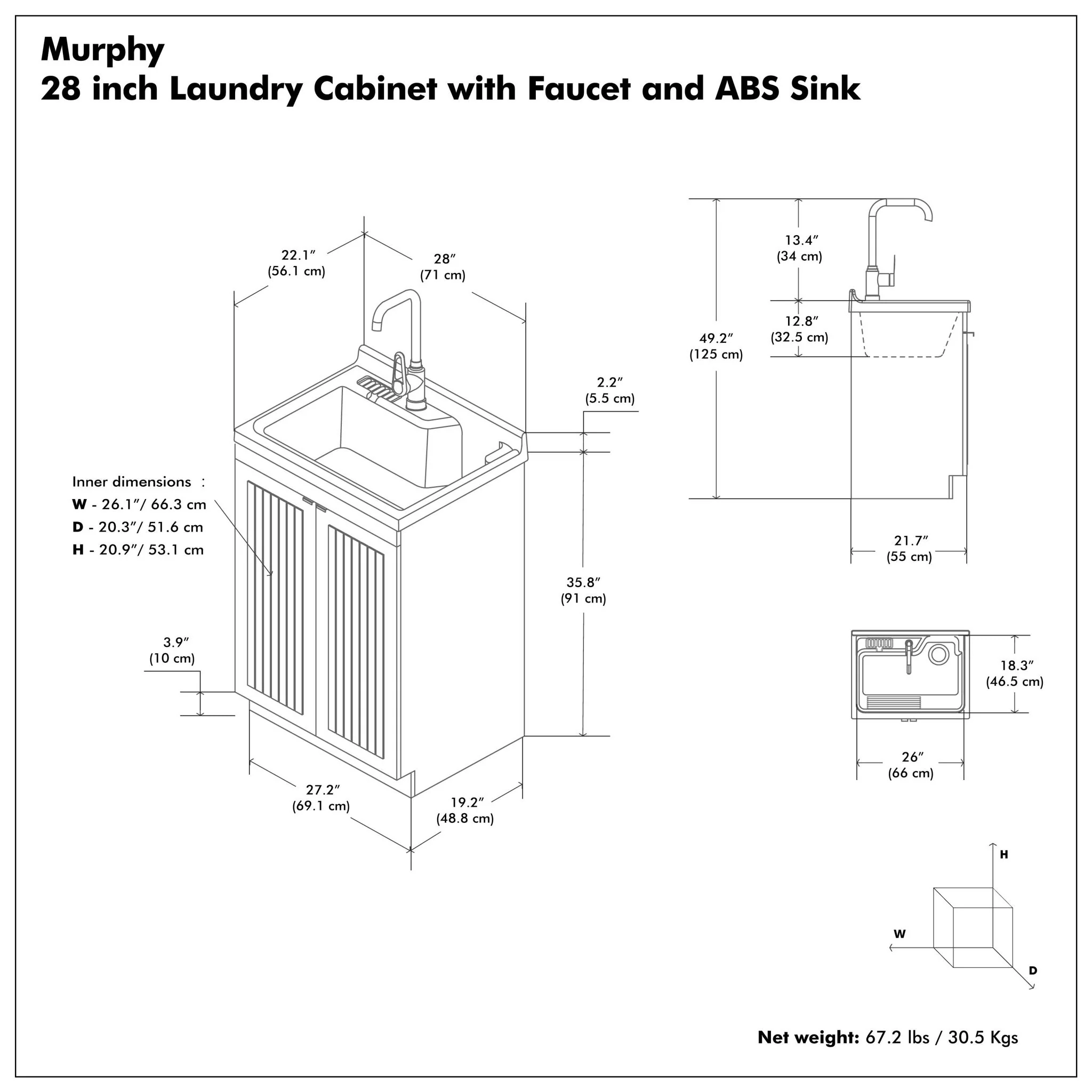 Murphy - Laundry Cabinet & Faucet And Stainless Steel Sink - Image 9