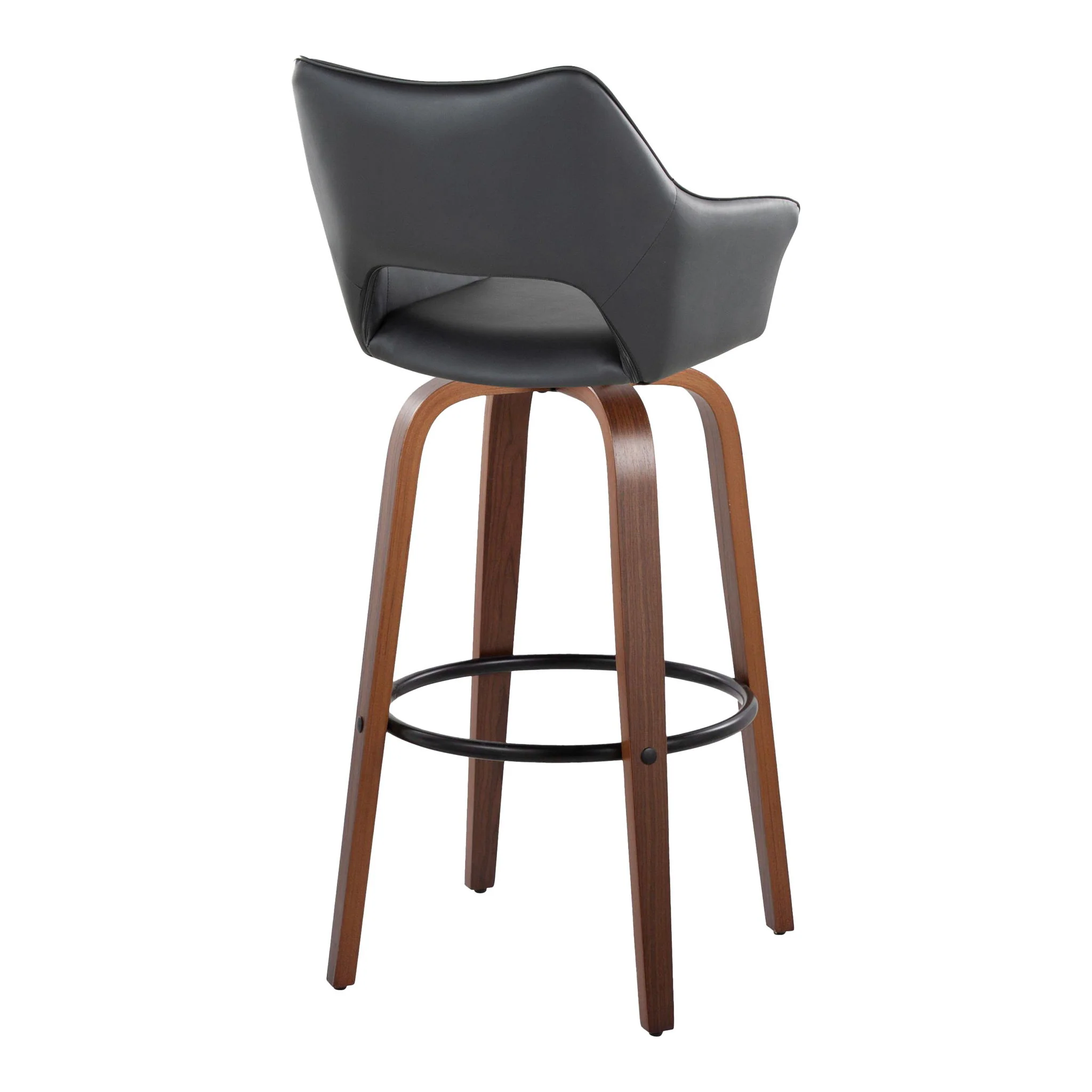 Mustang - Contemporary Fixed Height Barstool With Swivel & Round Footrest (Set of 2) - Image 11