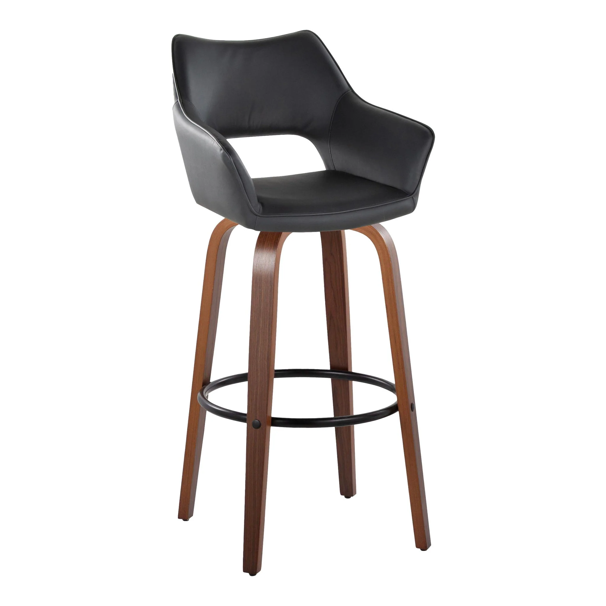 Mustang - Contemporary Fixed Height Barstool With Swivel & Round Footrest (Set of 2) - Image 12