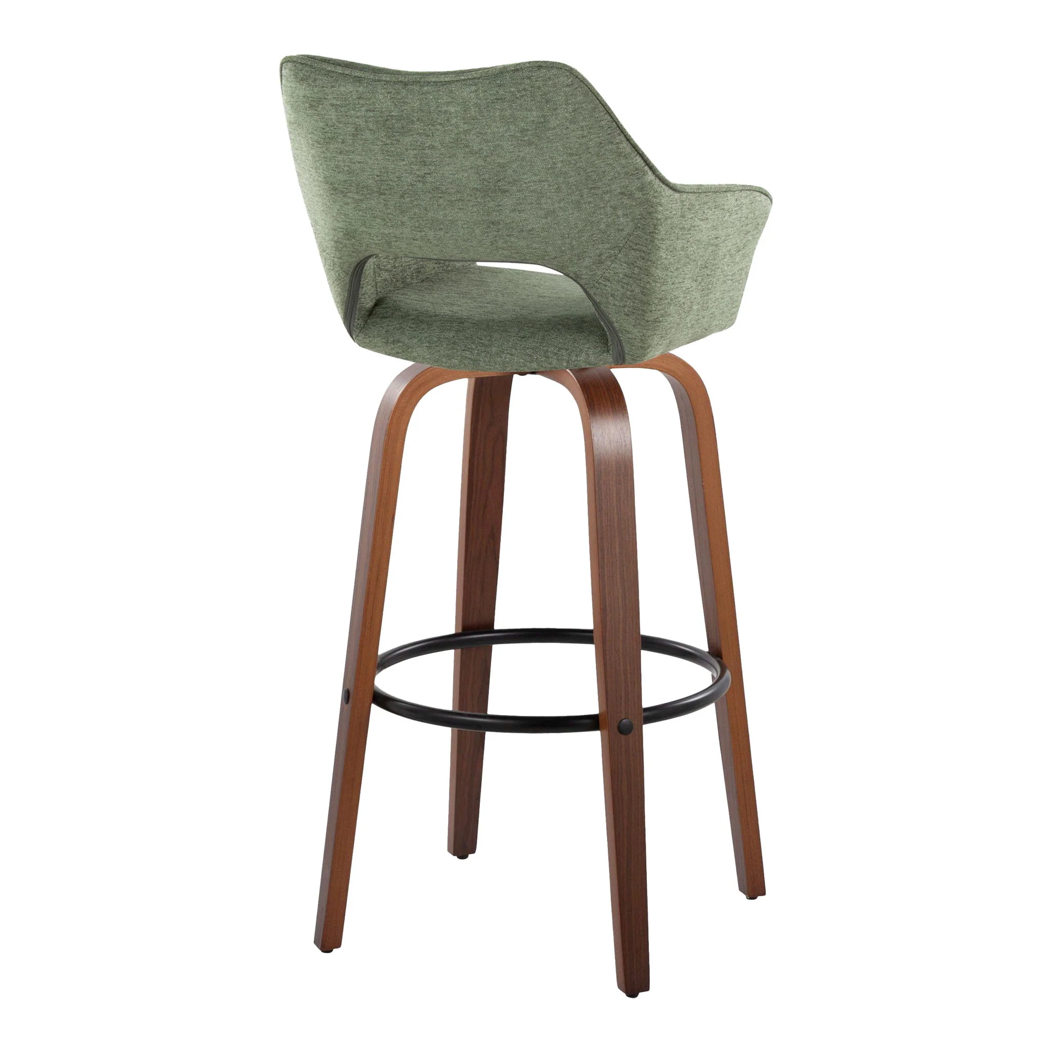 Mustang - Contemporary Fixed Height Barstool With Swivel & Round Footrest (Set of 2) - Image 4