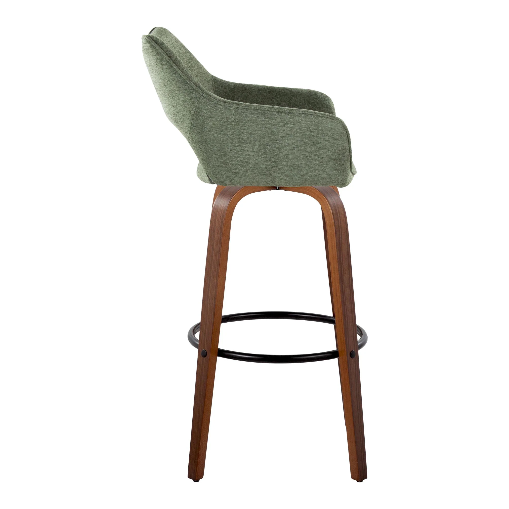 Mustang - Contemporary Fixed Height Barstool With Swivel & Round Footrest (Set of 2) - Image 5