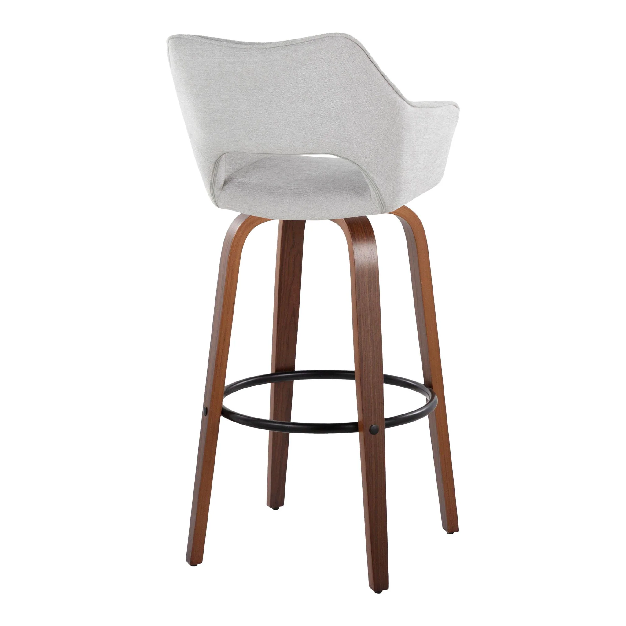 Mustang - Contemporary Fixed Height Barstool With Swivel & Round Footrest (Set of 2) - Image 6