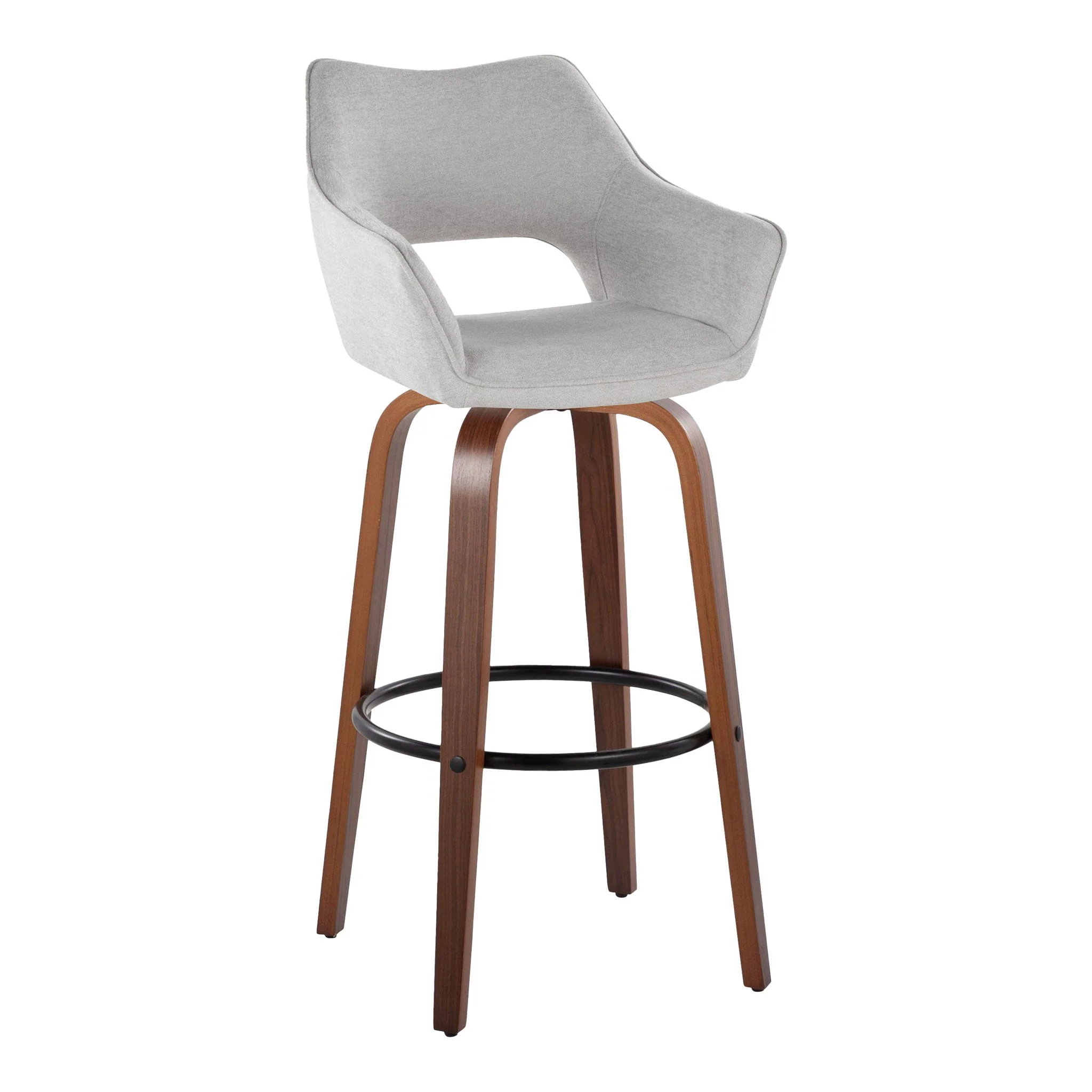 Mustang - Contemporary Fixed Height Barstool With Swivel & Round Footrest (Set of 2) - Image 7