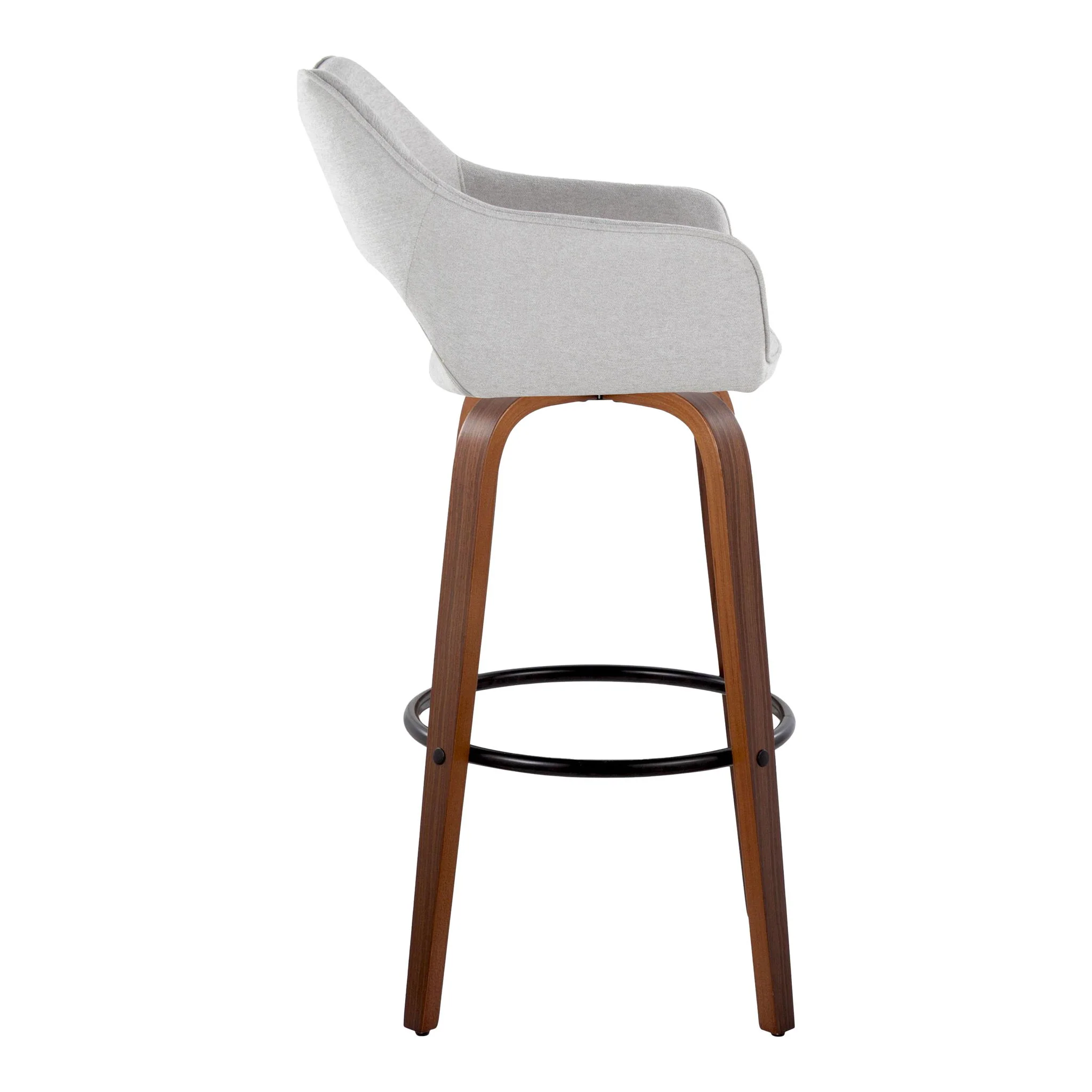 Mustang - Contemporary Fixed Height Barstool With Swivel & Round Footrest (Set of 2) - Image 8