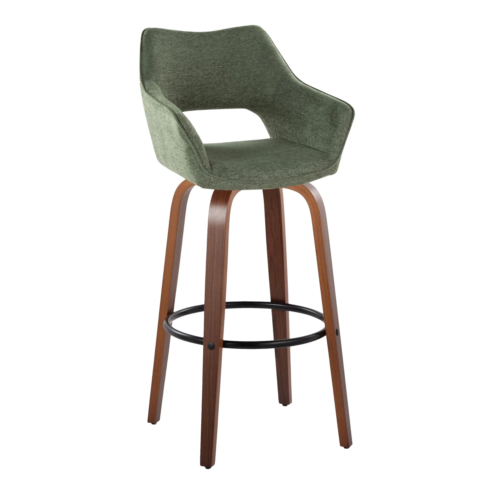 Mustang - Contemporary Fixed Height Barstool With Swivel & Round Footrest (Set of 2) - Image 9
