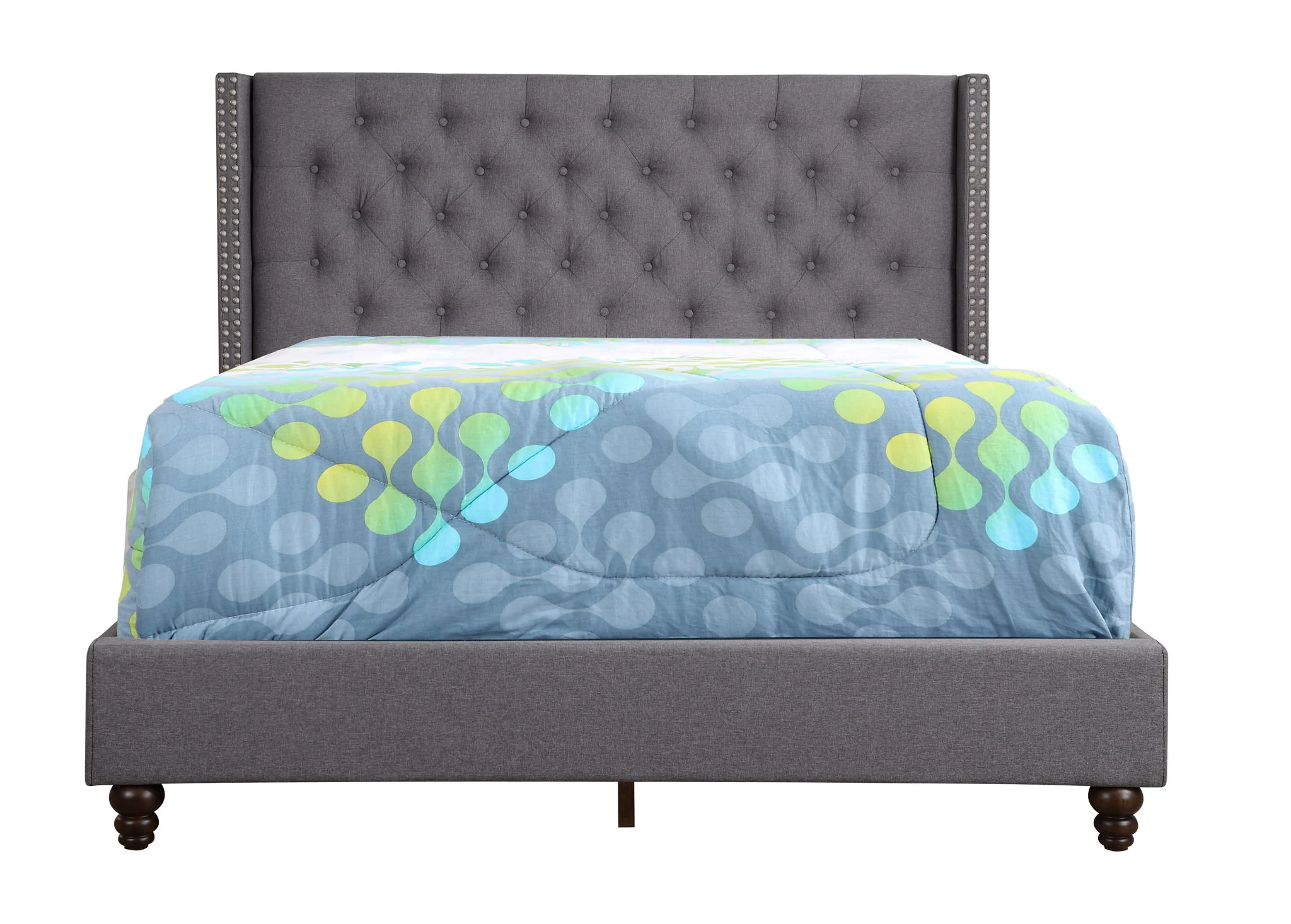 Nailhead Bed Transitional Vibrant - Image 11