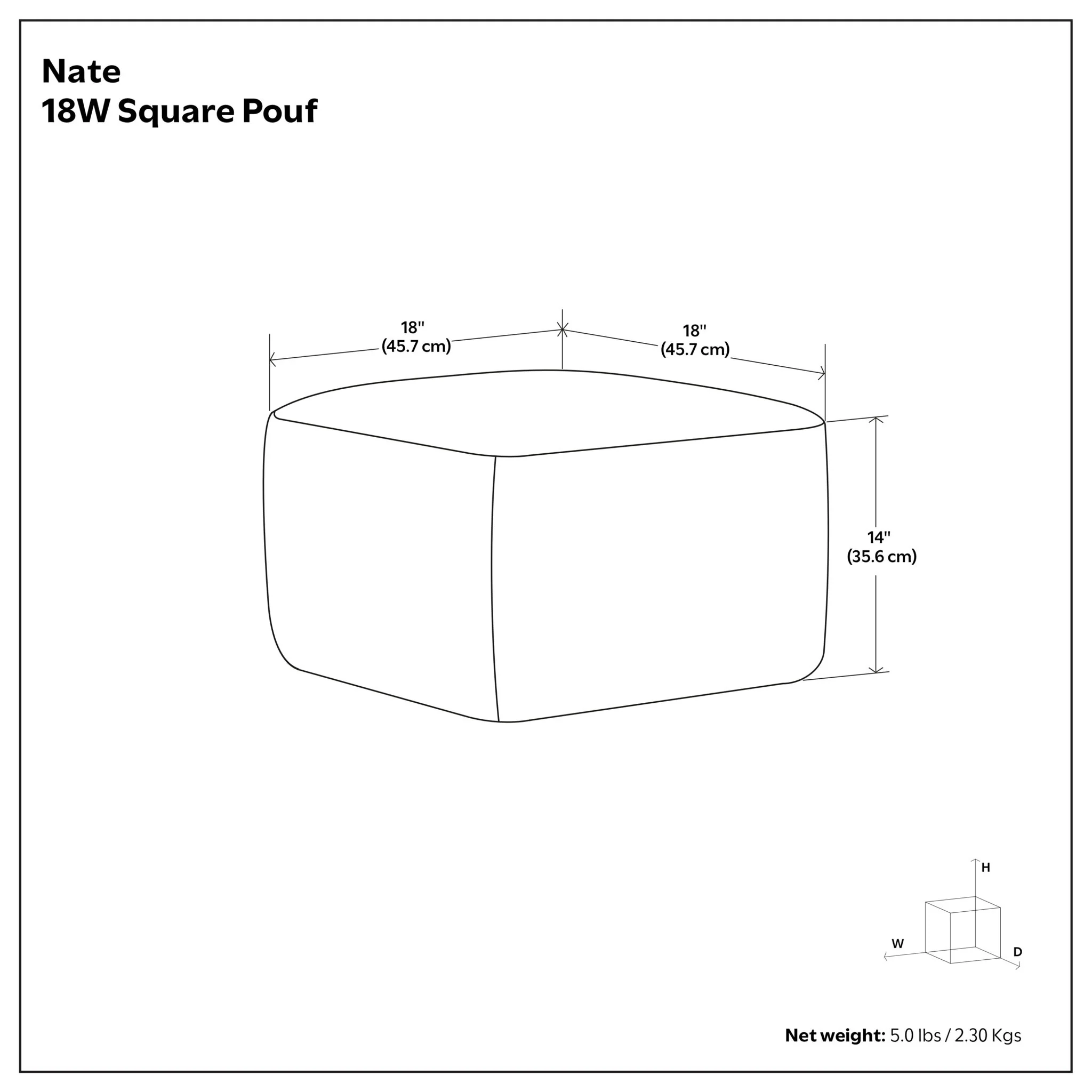 Nate - Square Pouf - Image 4