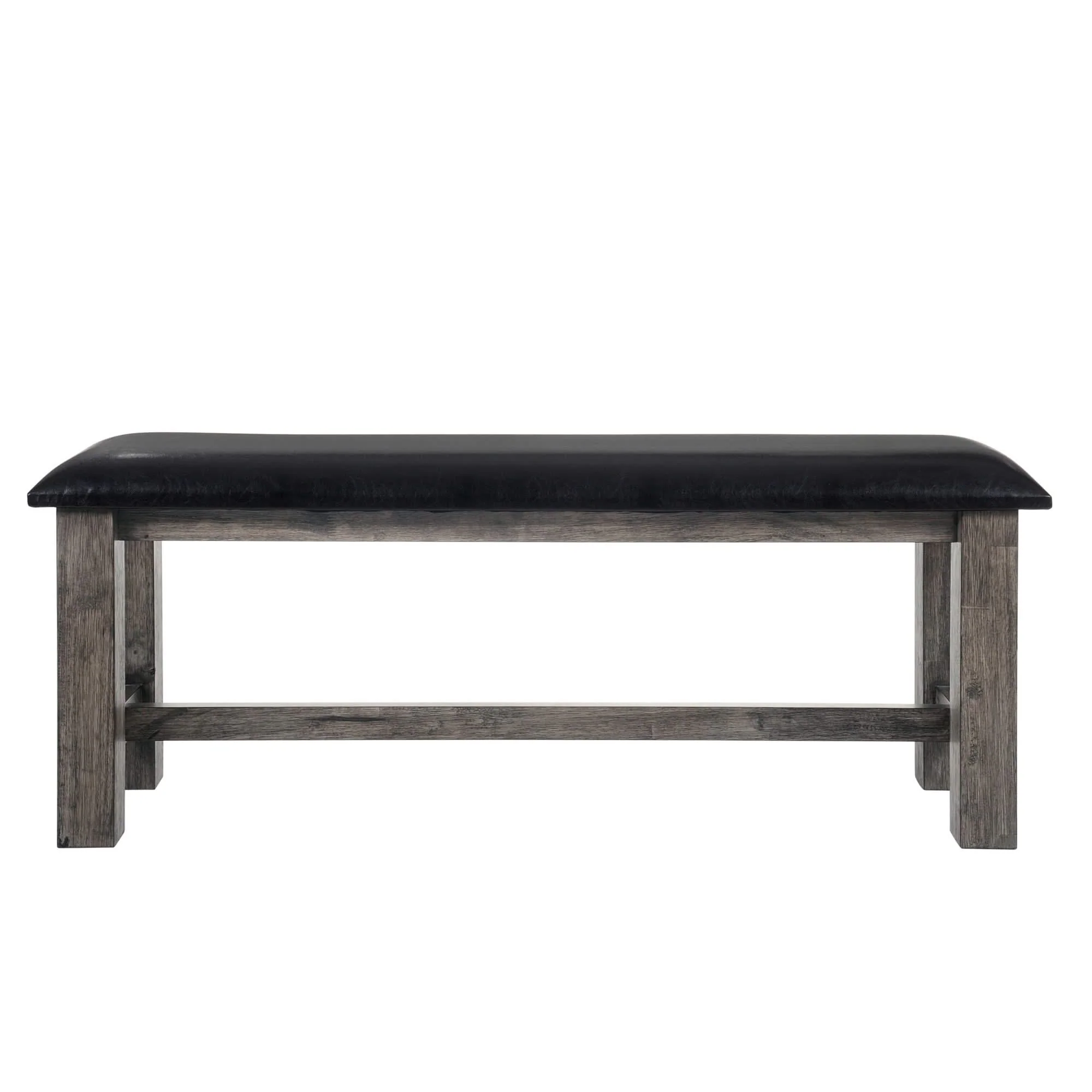 Nathan - Bench With PU Padded Seat - Gray Oak - Image 2