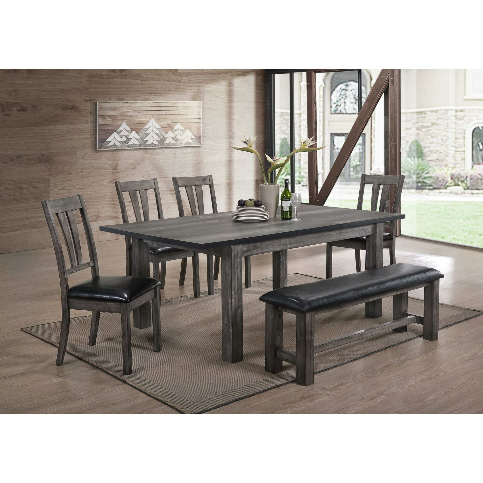 Nathan - Bench With PU Padded Seat - Gray Oak - Image 4