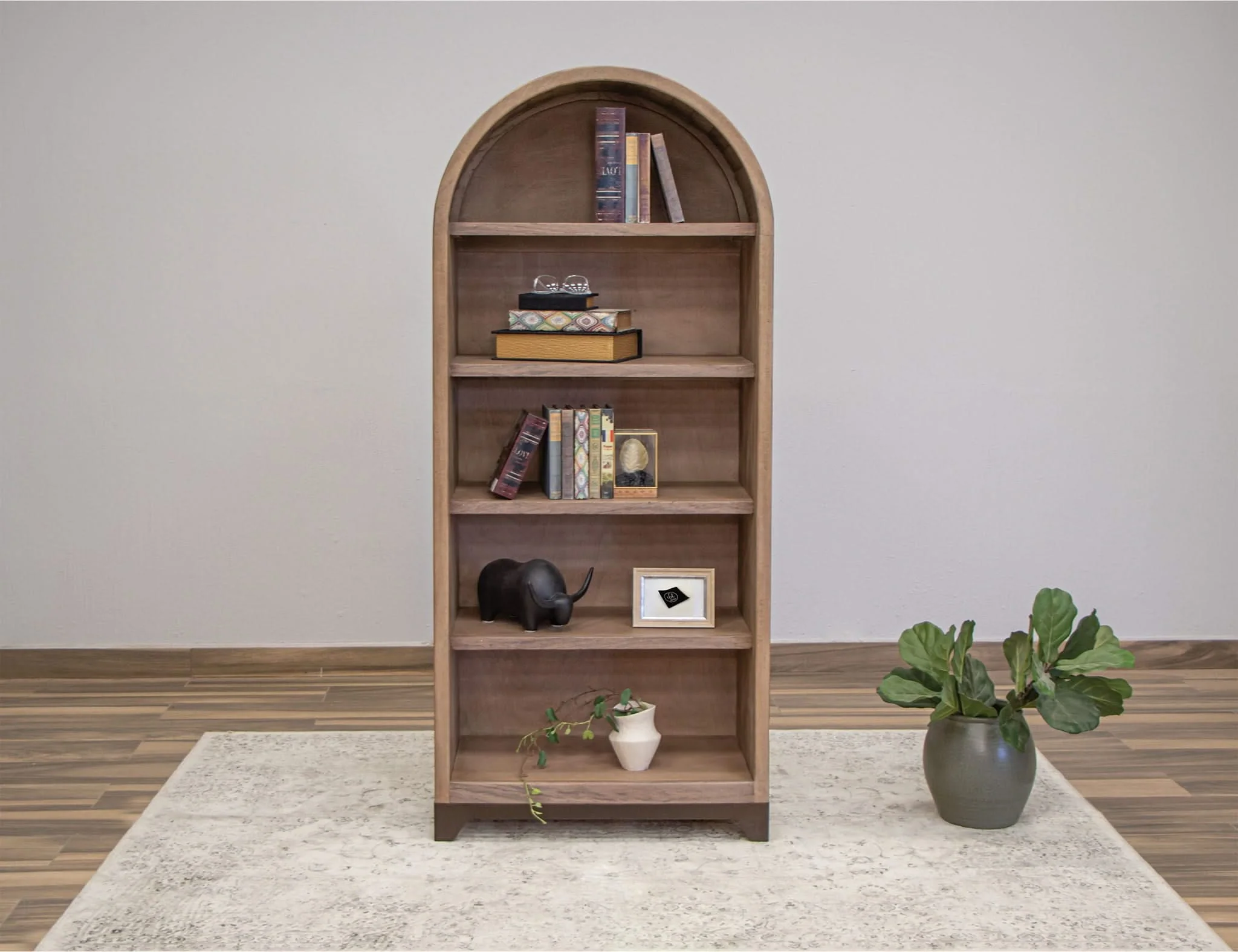 Natural Parota - 5 Shelves Bookcase - Brown Cappuccino - Image 4