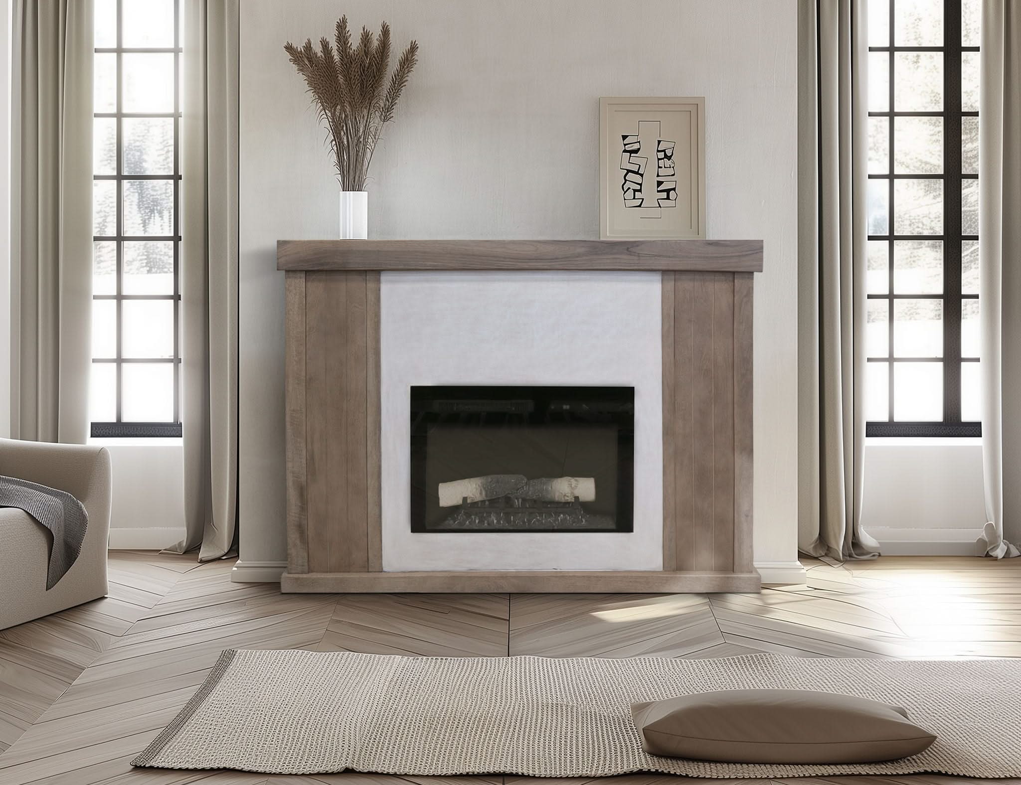 Natural Parota - Fireplace Console - Brown Cappuccino - Image 3