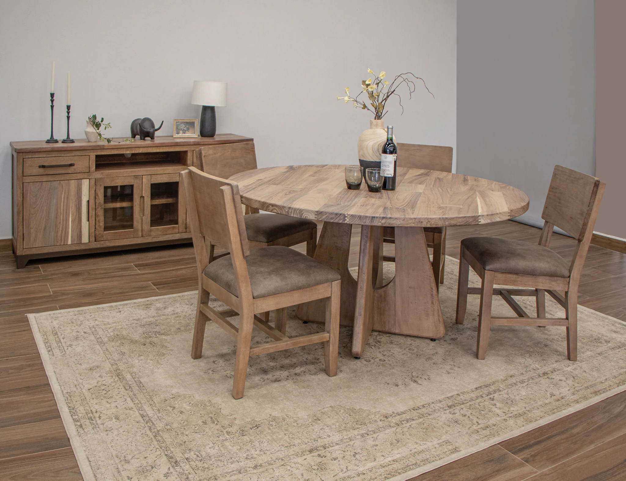 Natural Parota - Round Table - Light Brown - Image 2